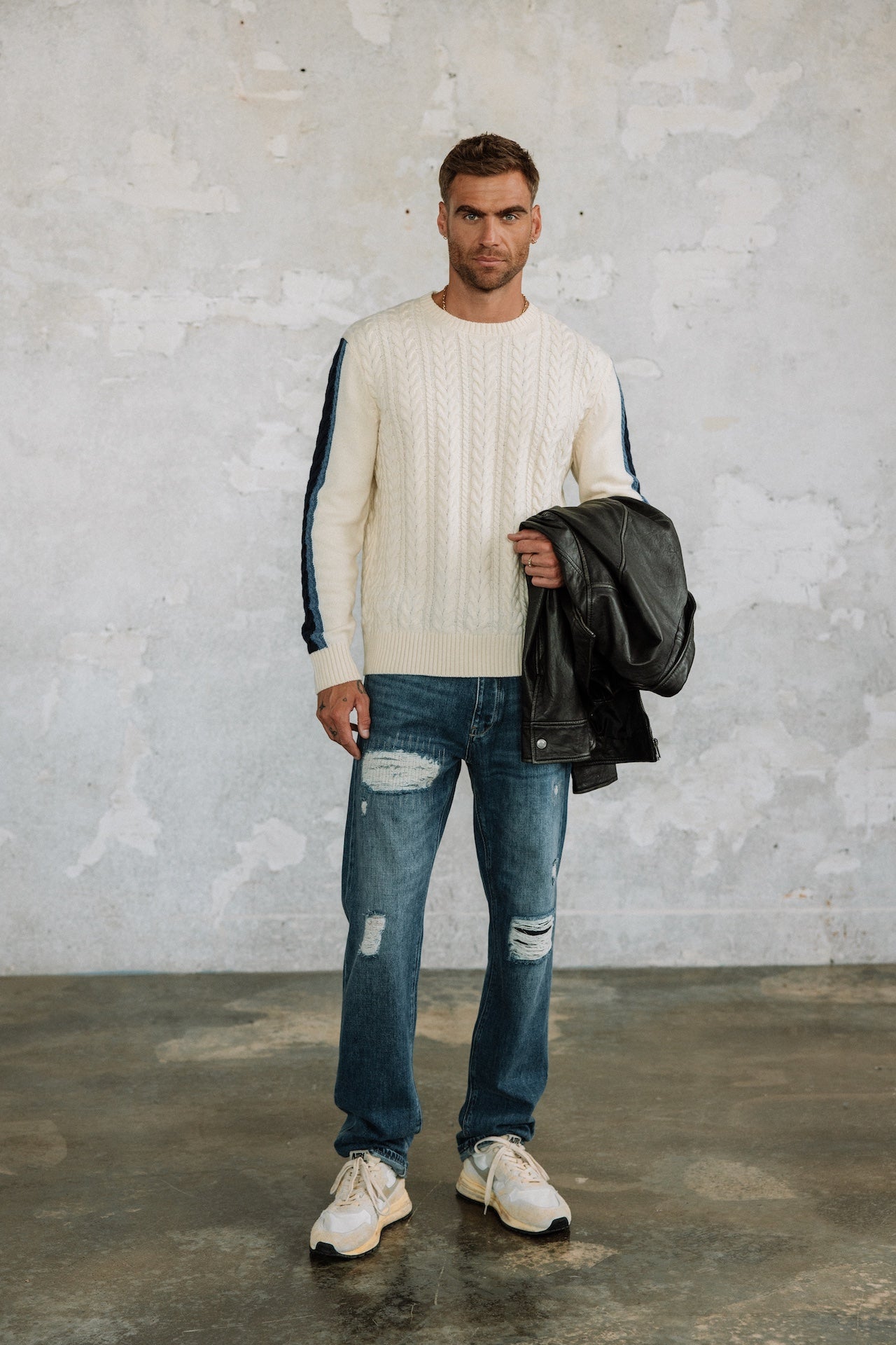 Pull torsadé Hombres Solino Twister cream | Freeman T. Porter