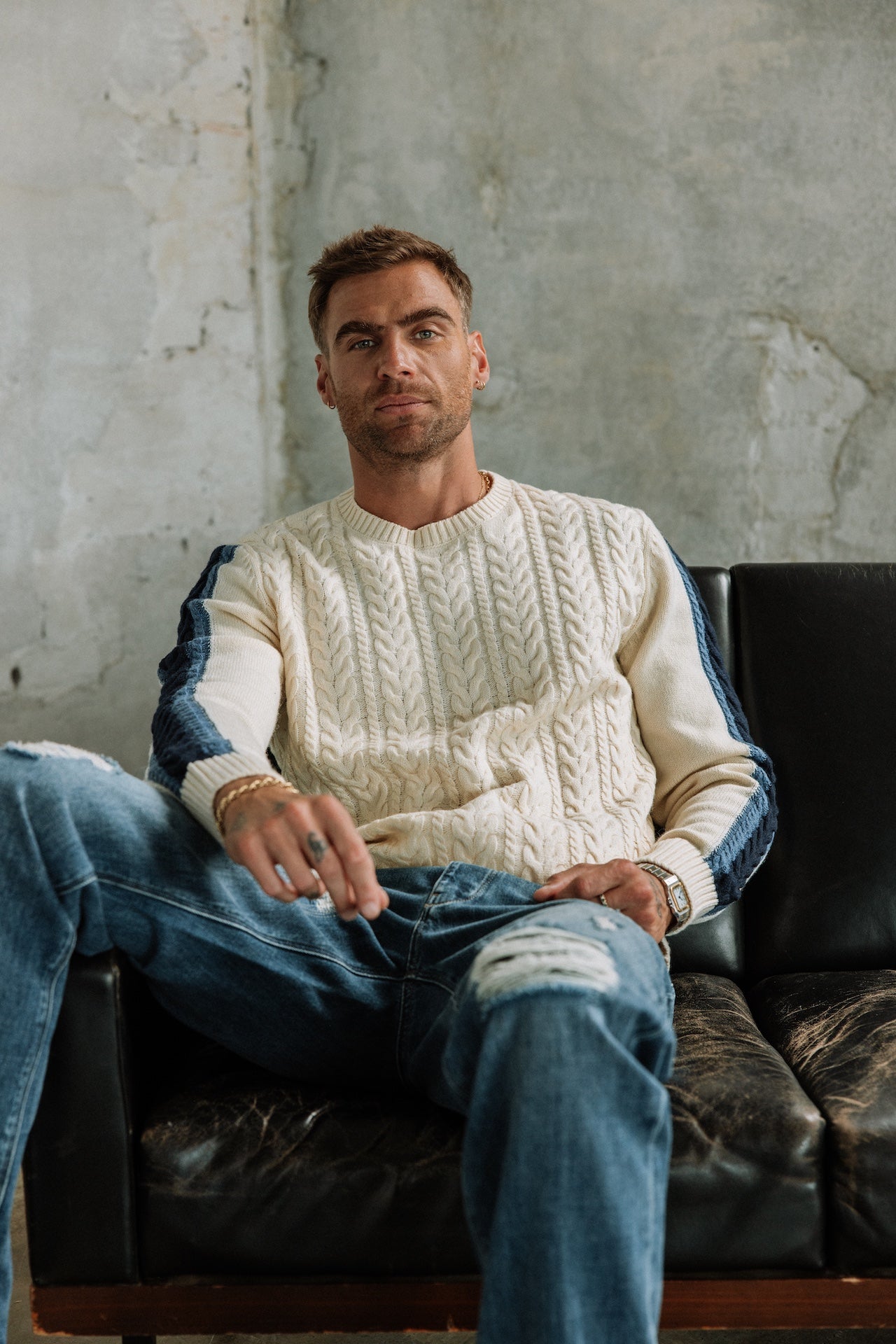 Pull torsadé Hombres Solino Twister cream | Freeman T. Porter