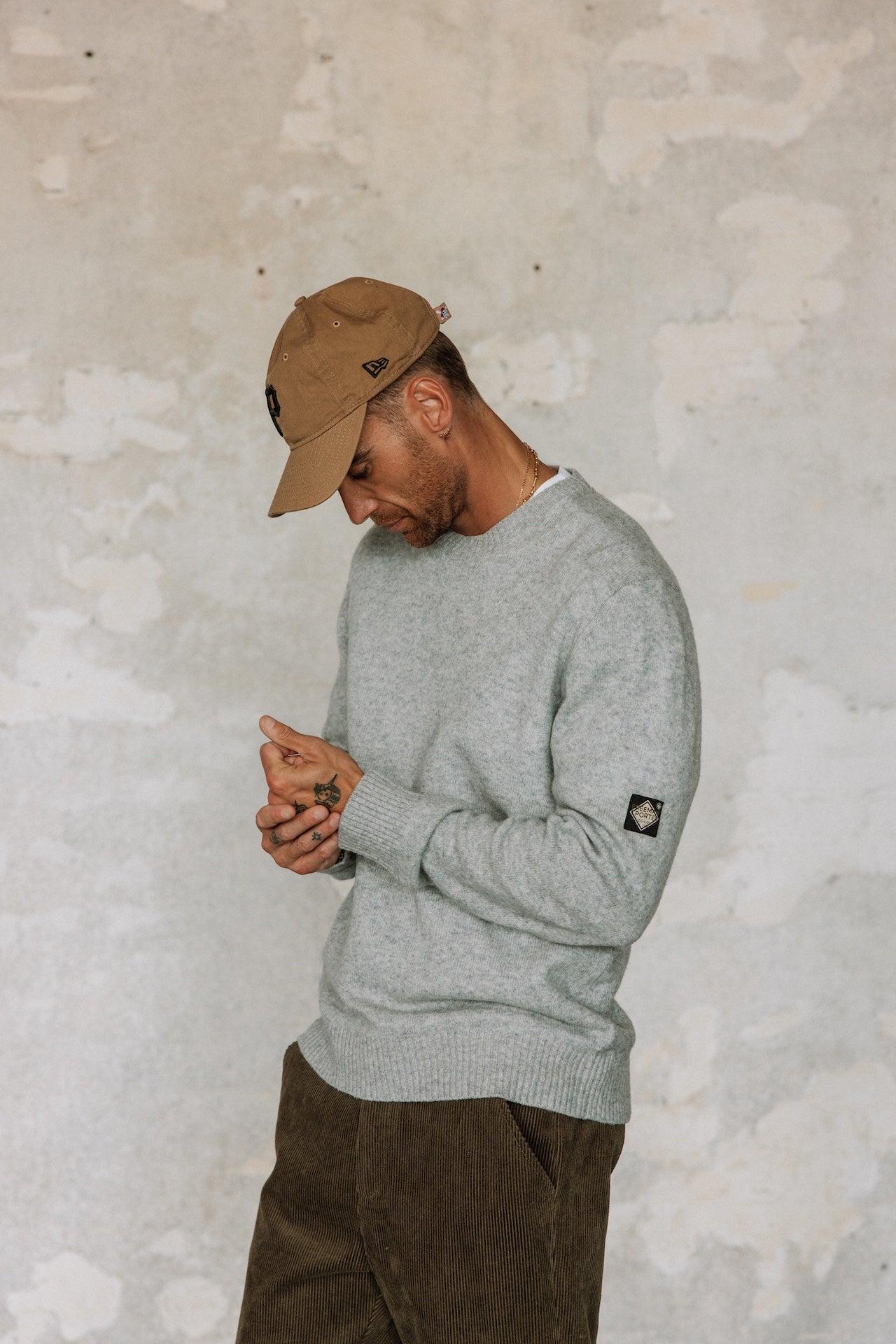 Pull en laine Hombres Solino Lainey melanged grey | Freeman T. Porter