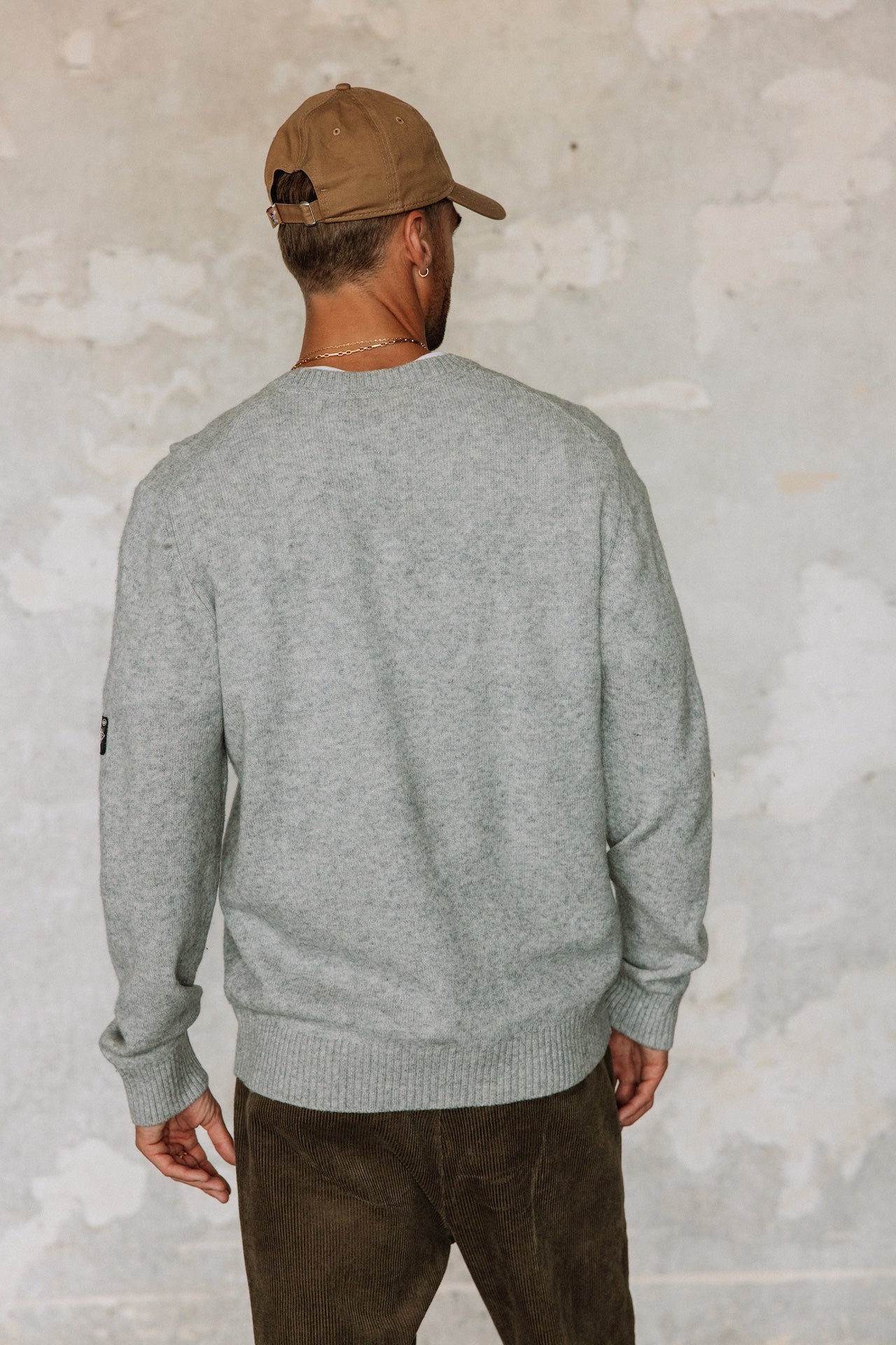 Pull en laine Hombres Solino Lainey melanged grey | Freeman T. Porter