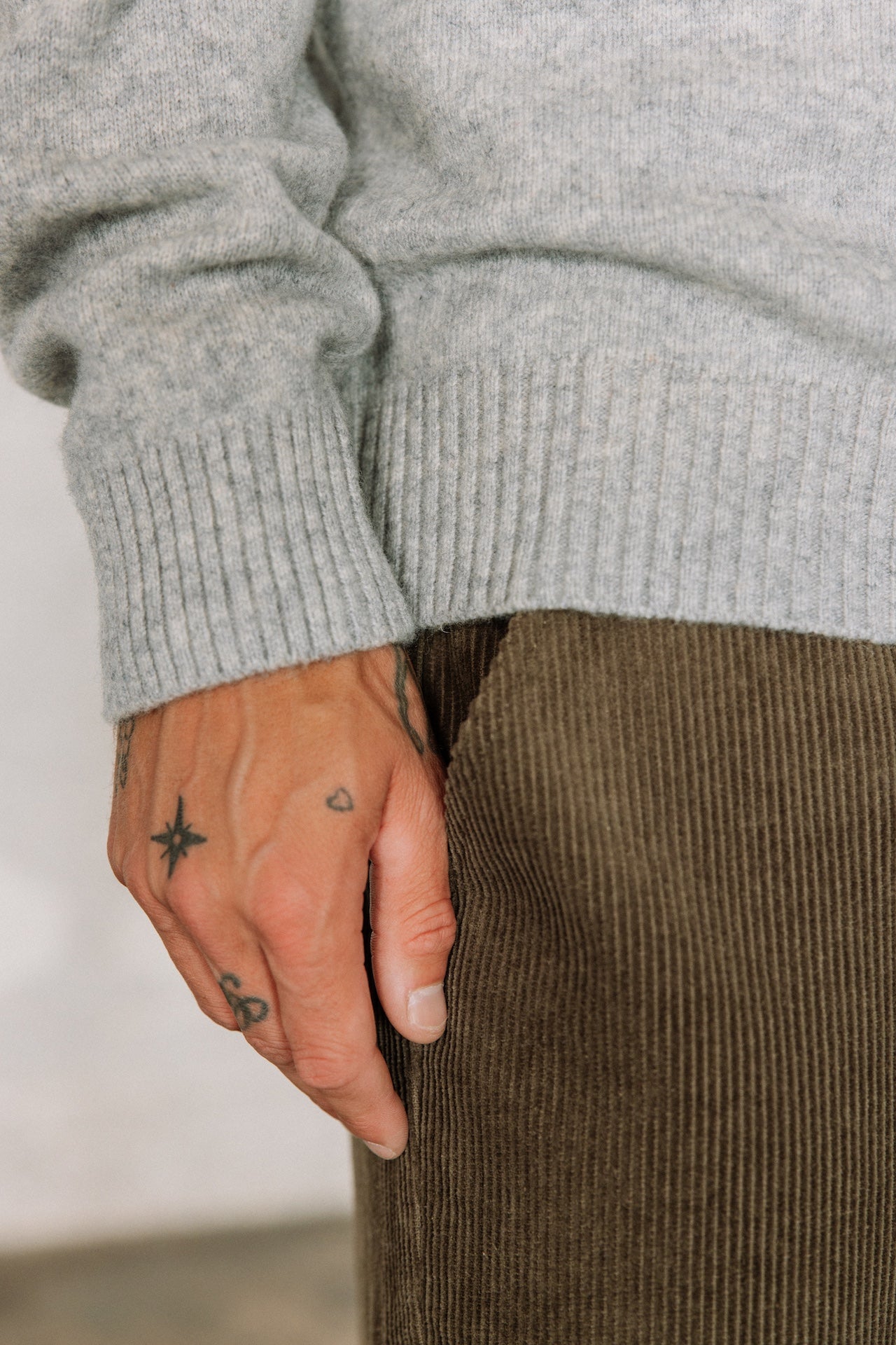 Pull en laine Hombres Solino Lainey melanged grey | Freeman T. Porter