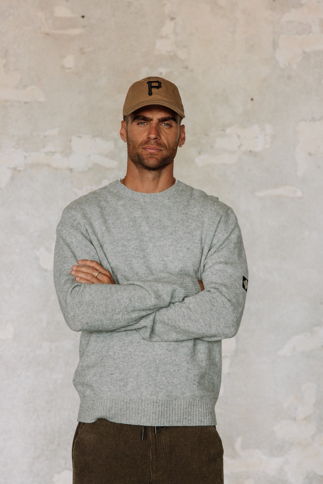 Pull en laine Hombres Solino Lainey melanged grey | Freeman T. Porter
