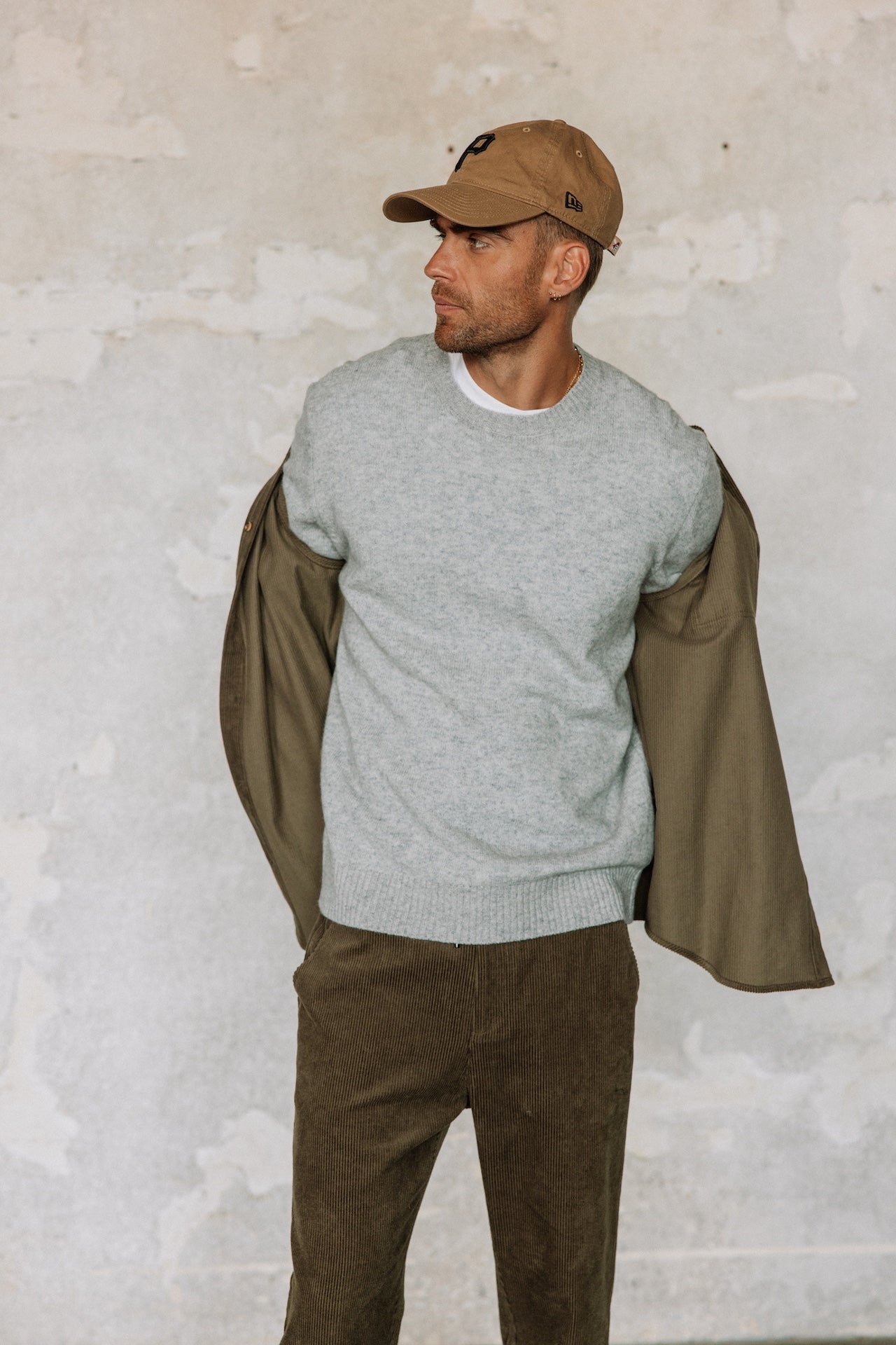 Pull en laine Hombres Solino Lainey melanged grey | Freeman T. Porter