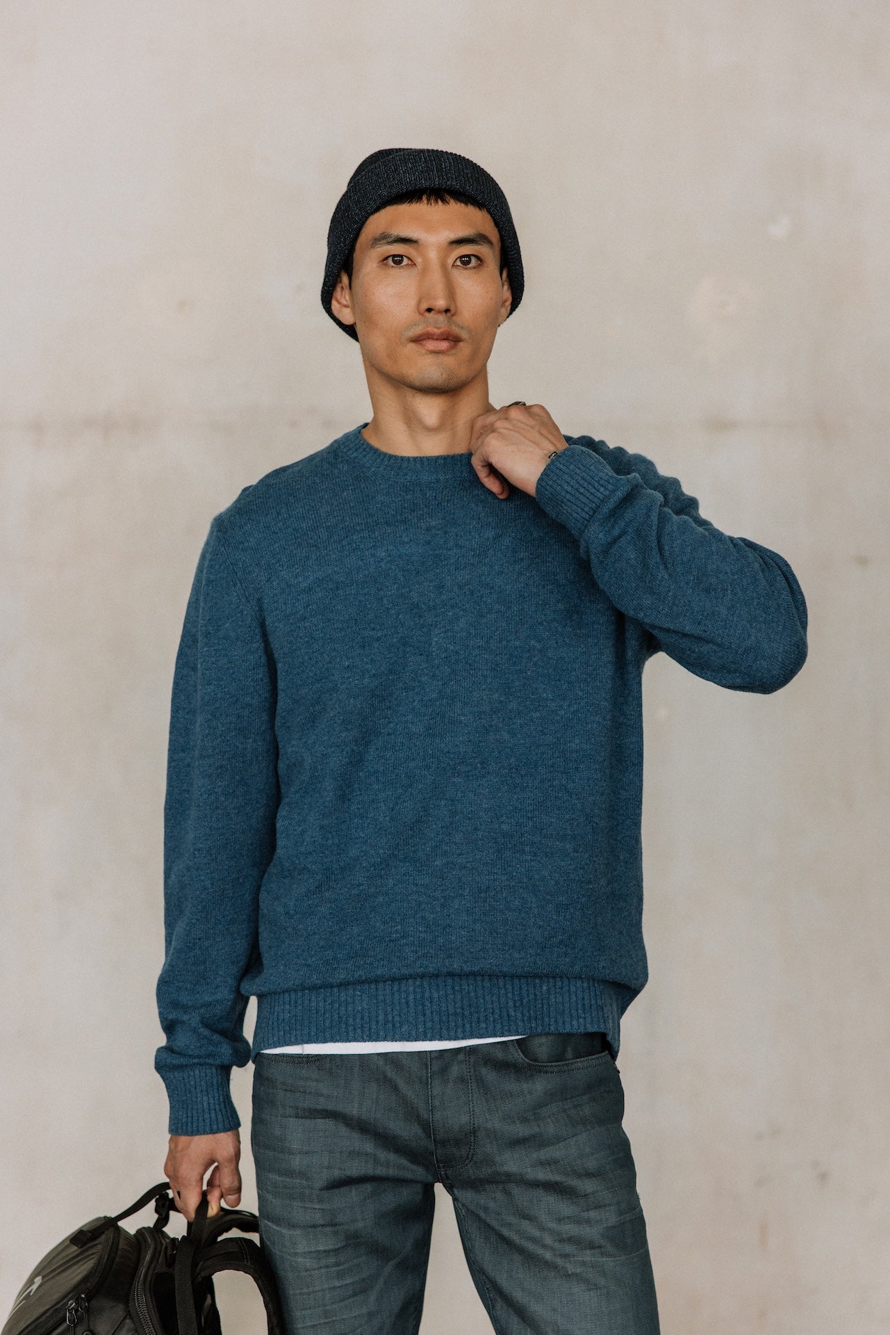 Pull en laine Hombres Solino Lainey navy peony | Freeman T. Porter