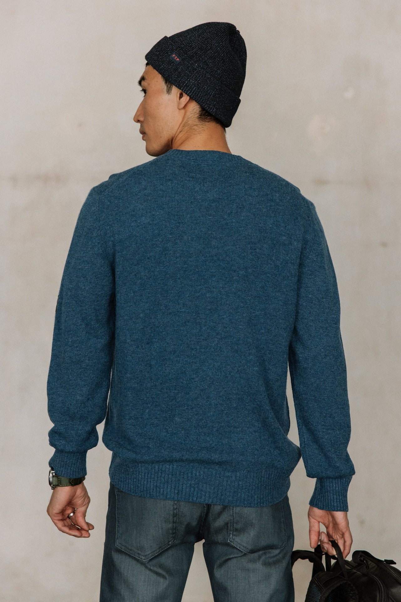 Pull en laine Hombres Solino Lainey navy peony | Freeman T. Porter