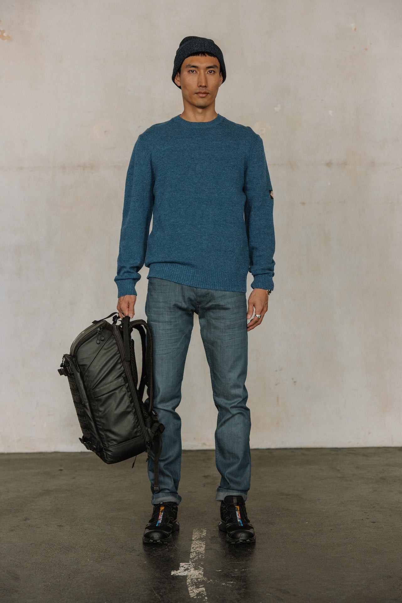 Pull en laine Hombres Solino Lainey navy peony | Freeman T. Porter