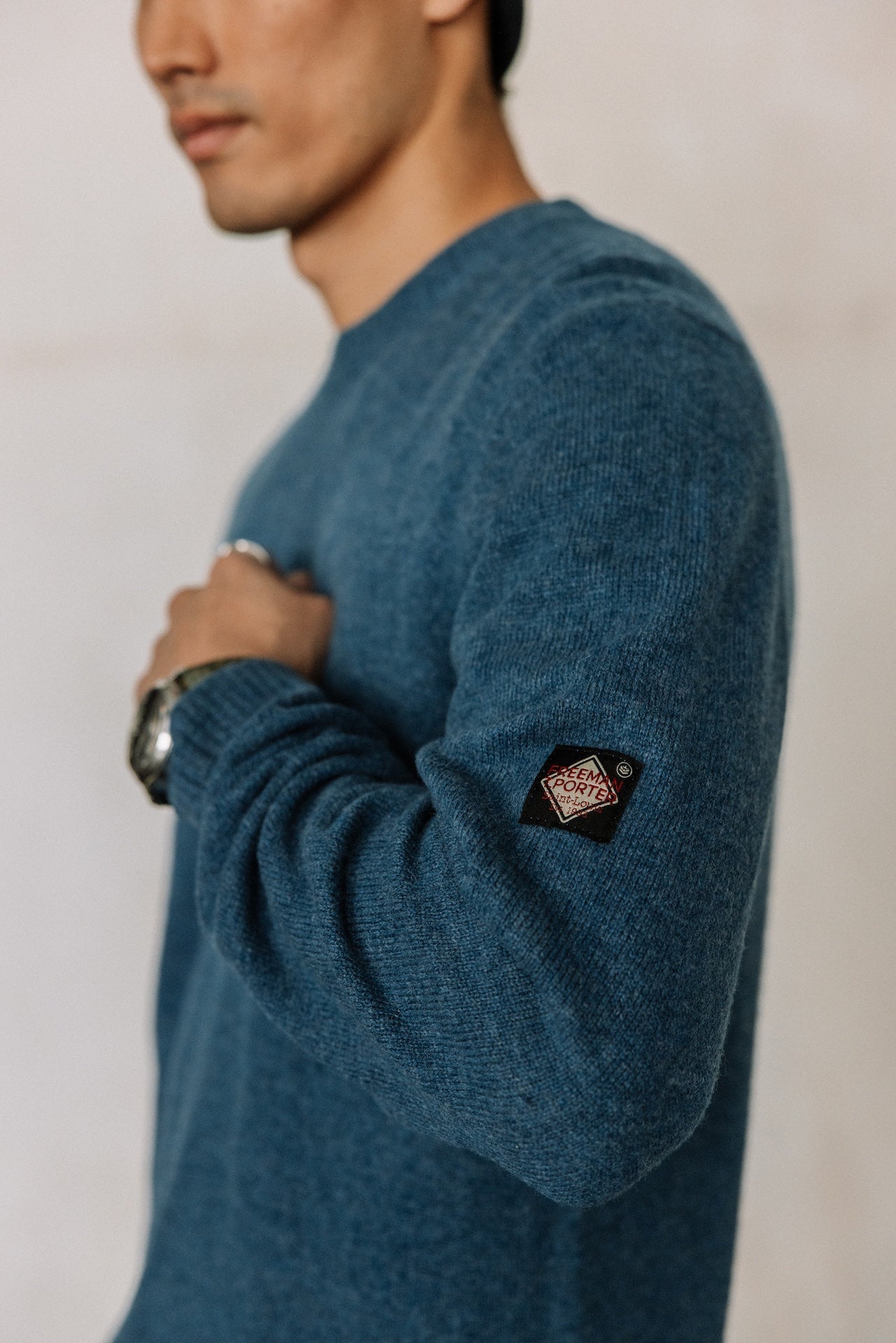 Pull en laine Hombres Solino Lainey navy peony | Freeman T. Porter