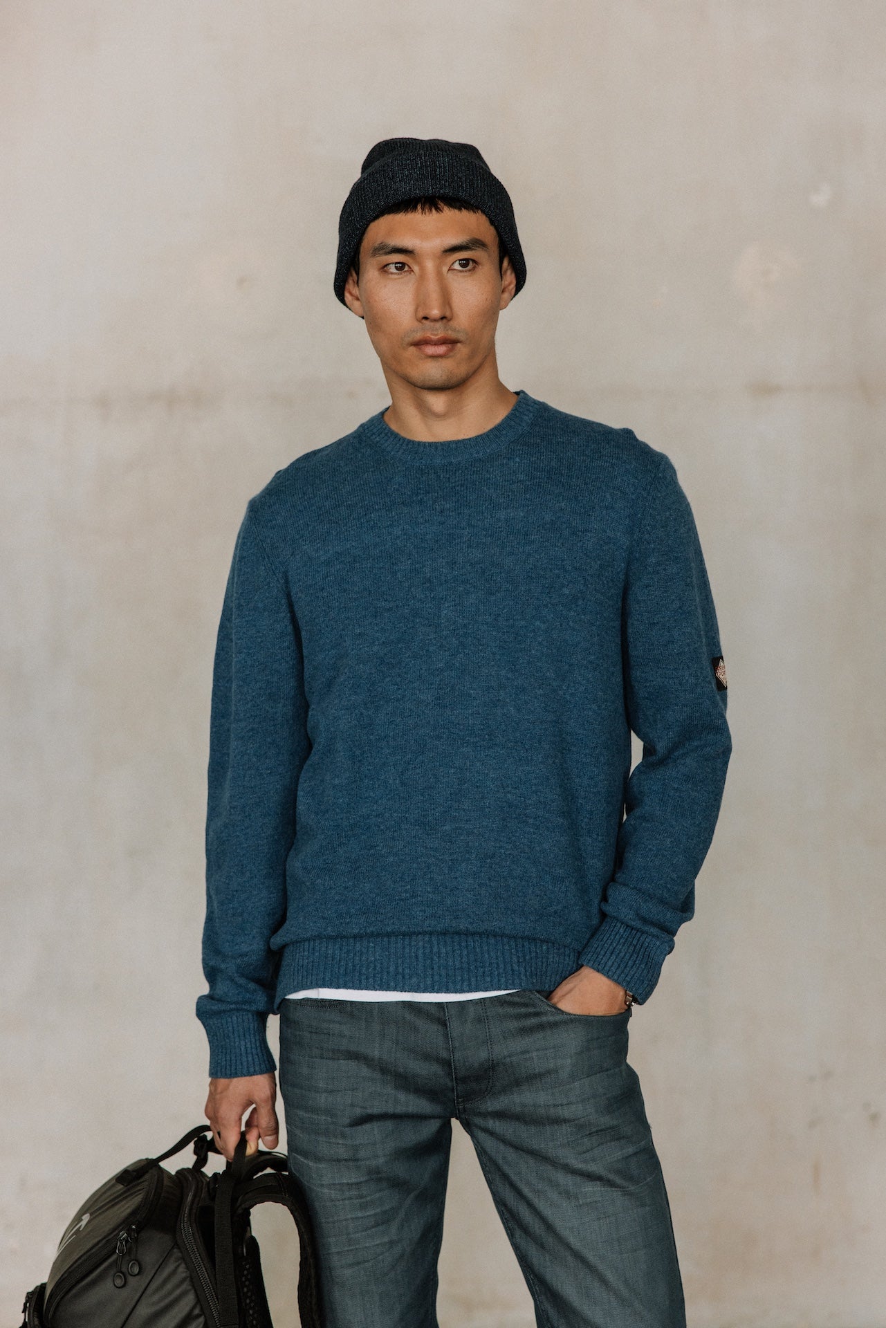 Pull en laine Hombres Solino Lainey navy peony | Freeman T. Porter