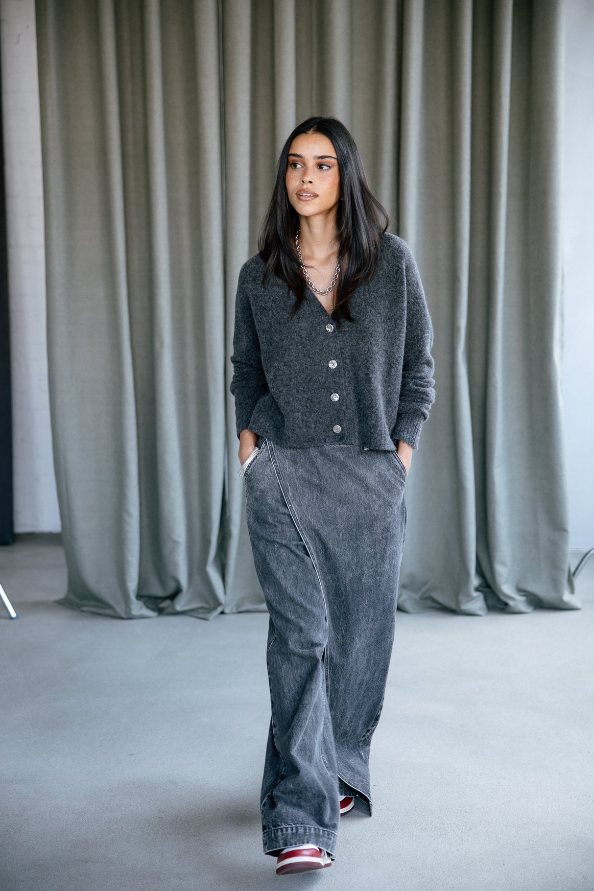 Cardigan Femme Clarane Plain anthra | Freeman T. Porter