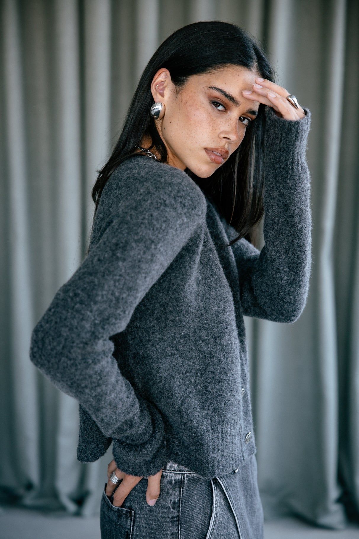 Cardigan Femme Clarane Plain anthra | Freeman T. Porter