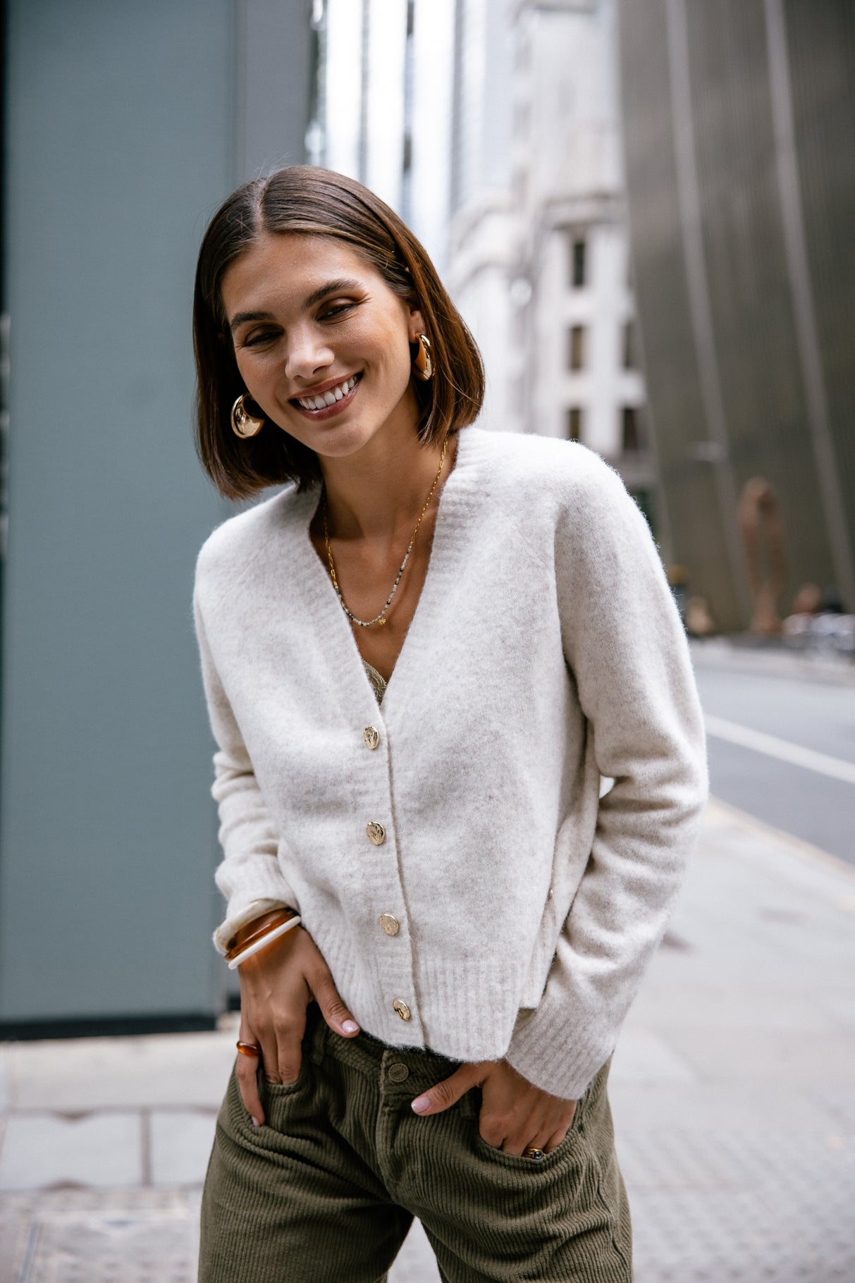 Cardigan Femme Clarane Plain ecru | Freeman T. Porter