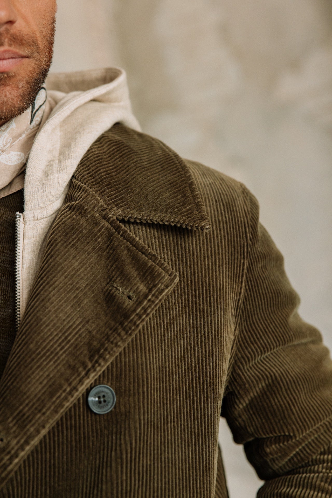 Manteau en velours Homme Daril Big Corduroy olive night | Freeman T. Porter