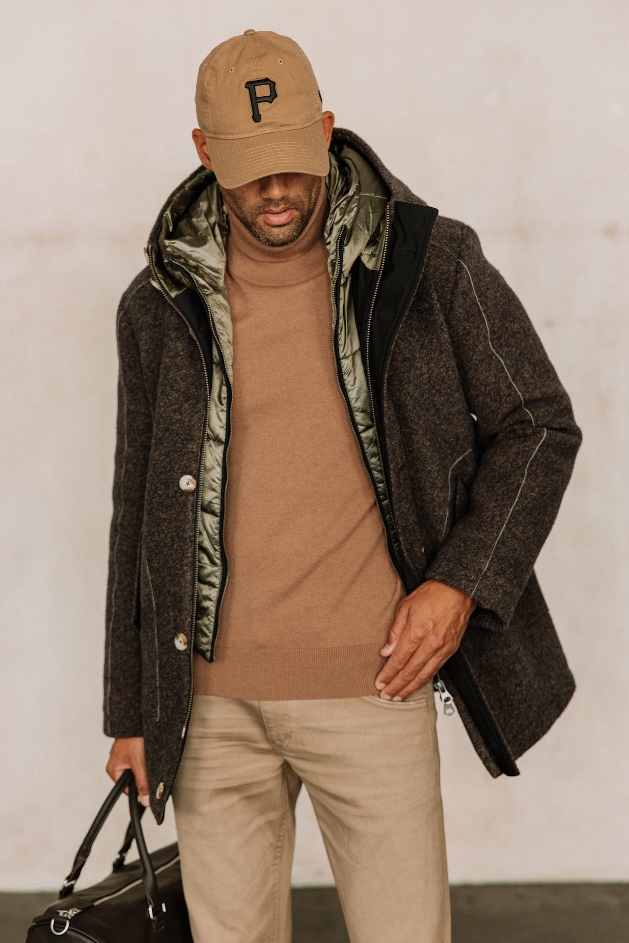 Mateau avec gilet doudoune Homme Cary Double brown | Freeman T. Porter