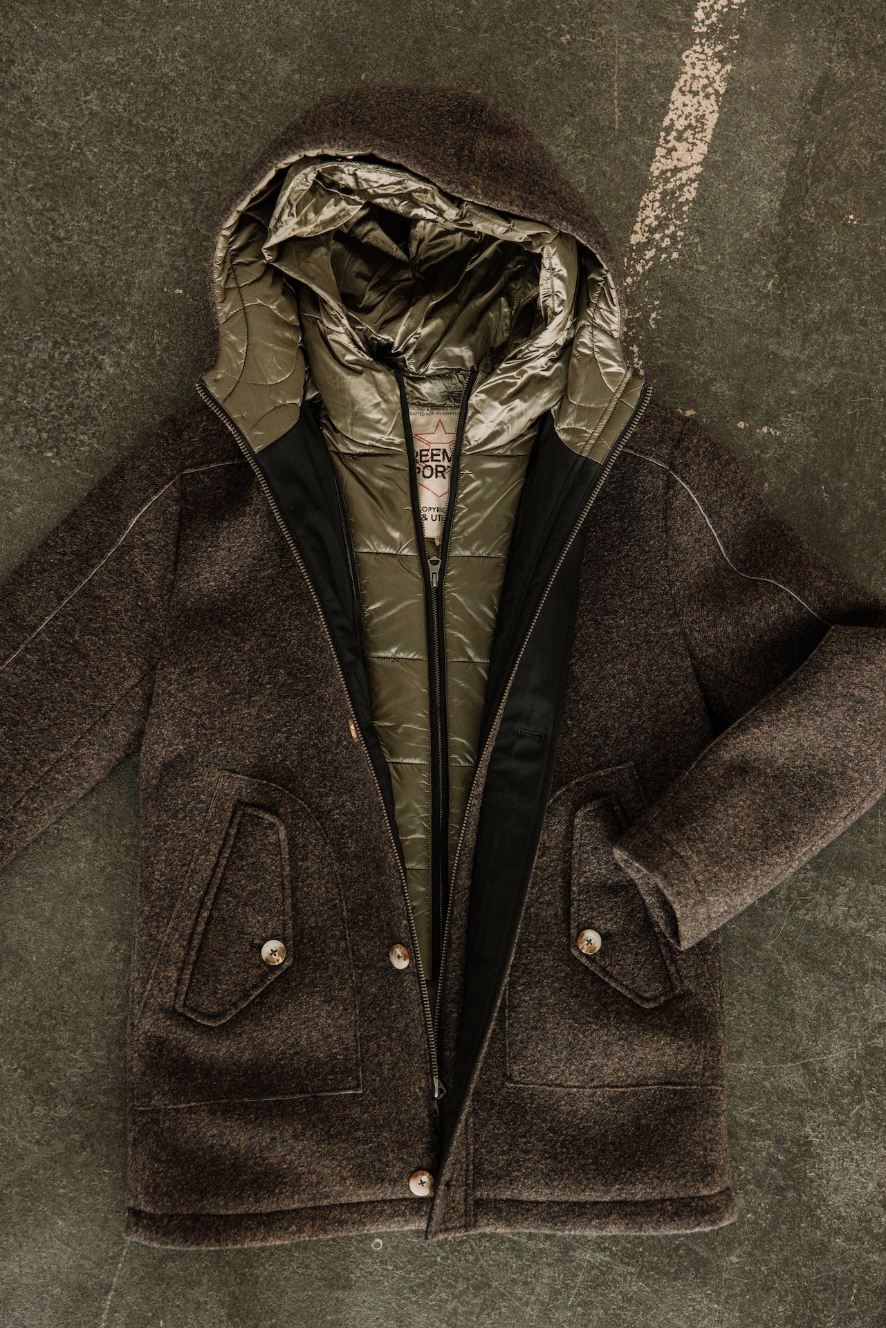 Mateau avec gilet doudoune Homme Cary Double brown | Freeman T. Porter