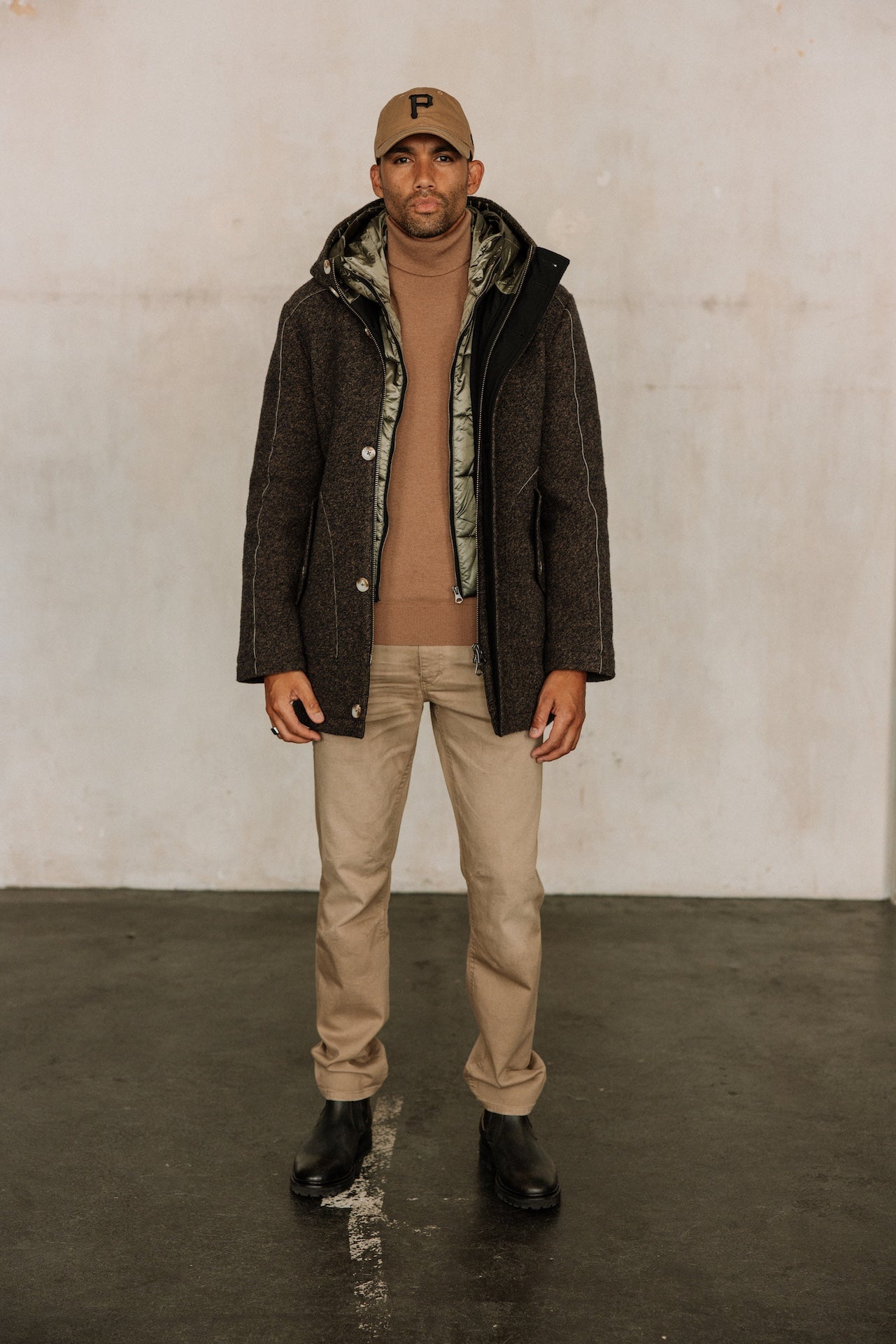 Mateau avec gilet doudoune Homme Cary Double brown | Freeman T. Porter