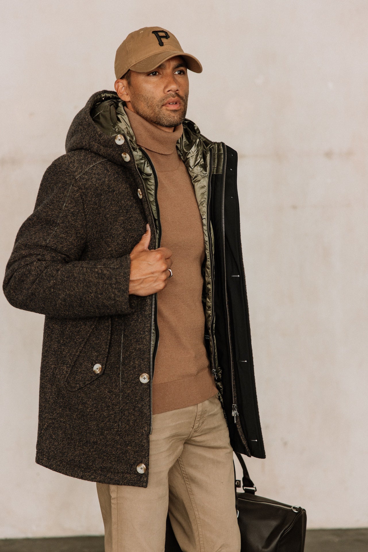 Mateau avec gilet doudoune Homme Cary Double brown | Freeman T. Porter