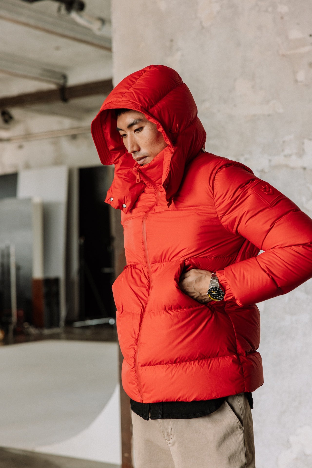Doudoune à capuche Homme Conor Nylon chinese red | Freeman T. Porter
