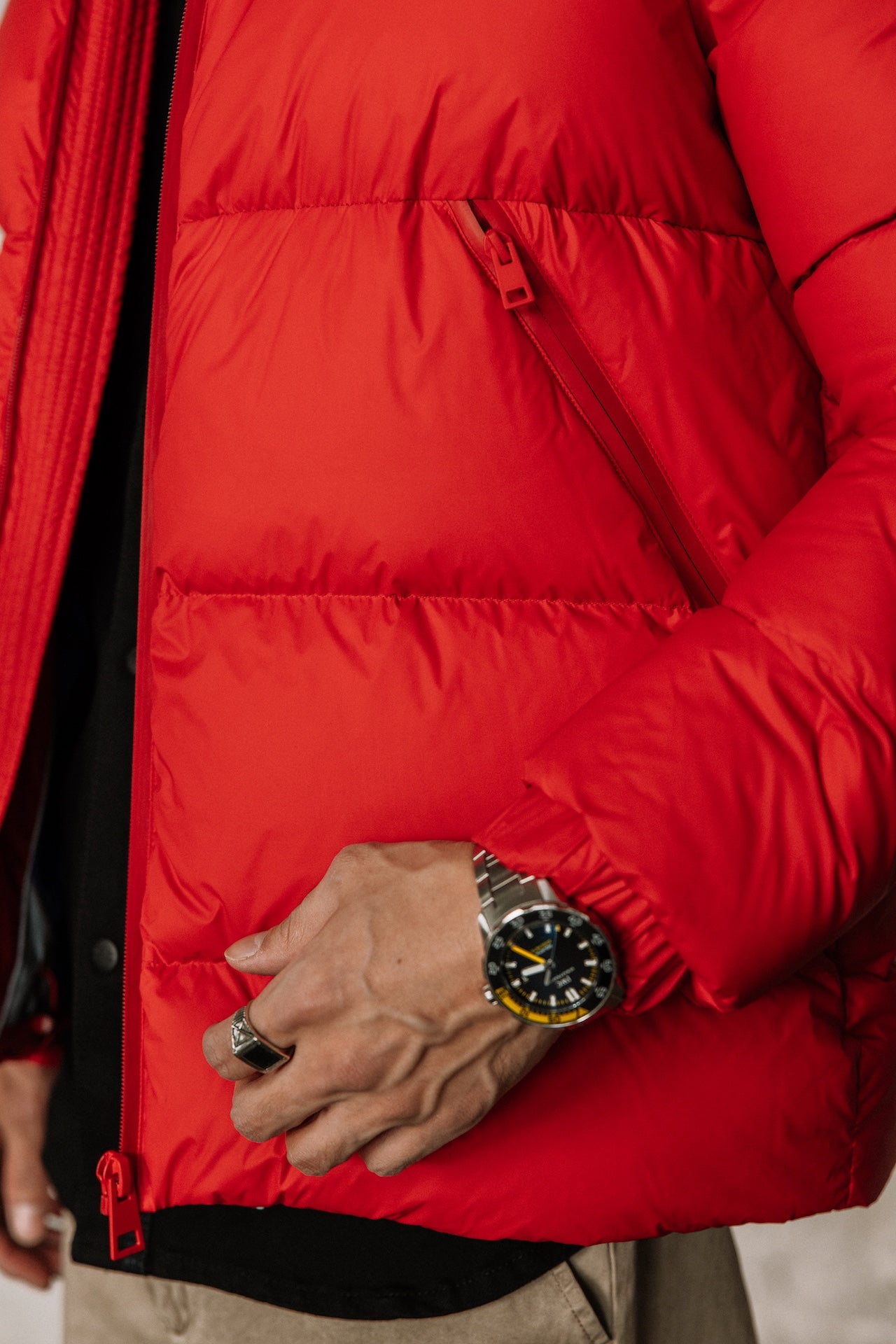 Doudoune à capuche Homme Conor Nylon chinese red | Freeman T. Porter