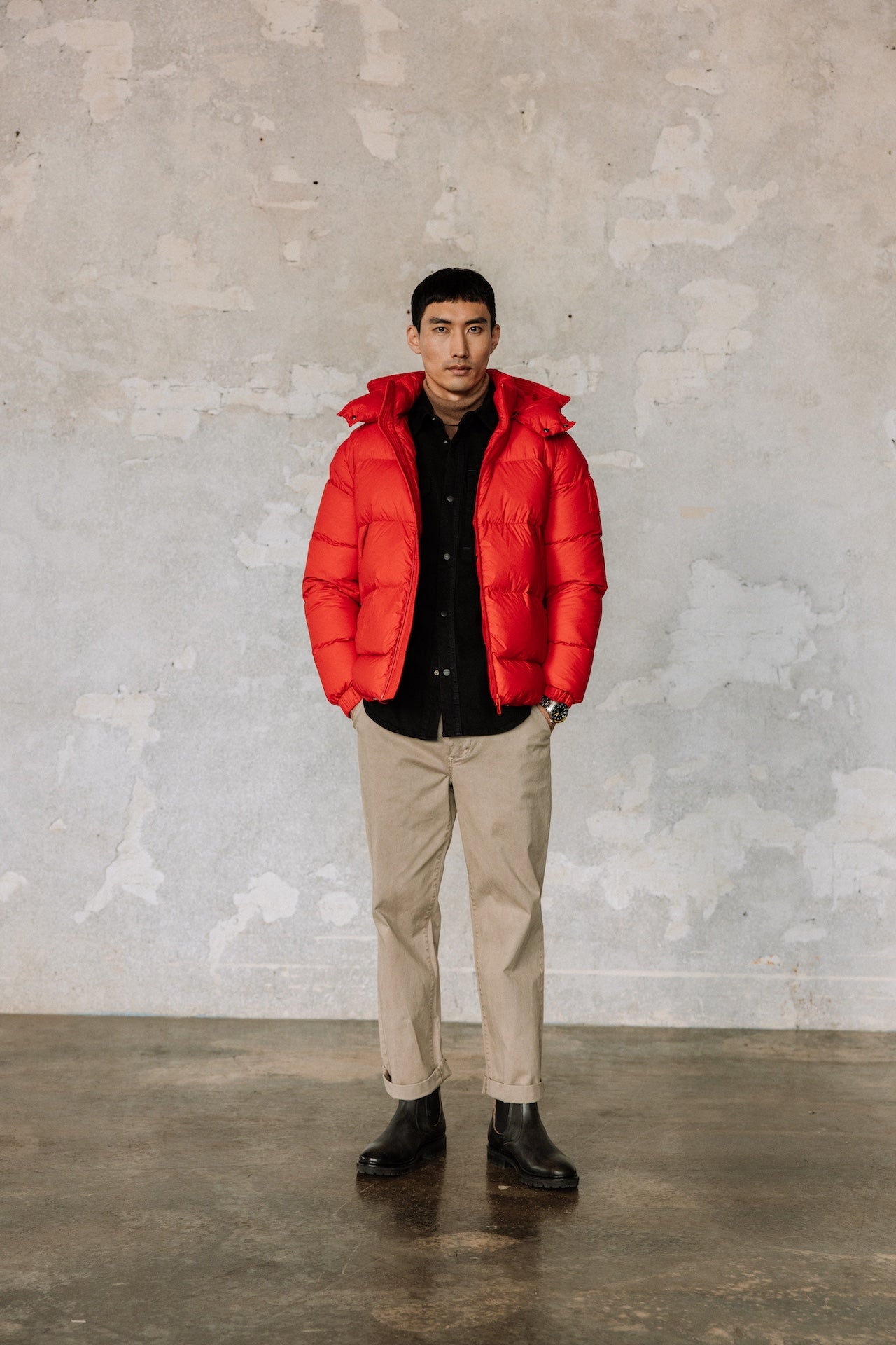 Doudoune à capuche Homme Conor Nylon chinese red | Freeman T. Porter
