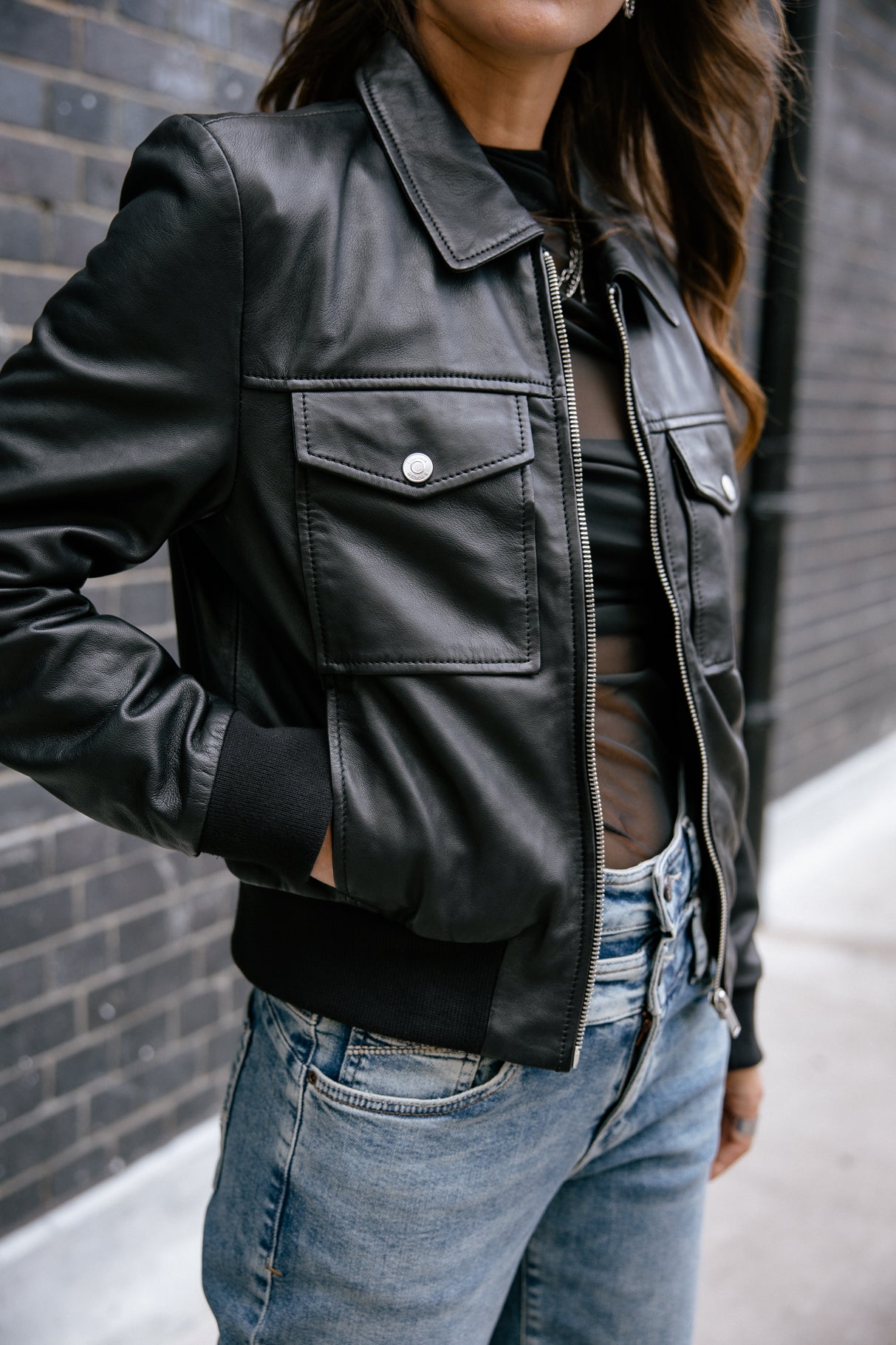 Teddy en cuir Femme Virgy Cuir black | Freeman T. Porter