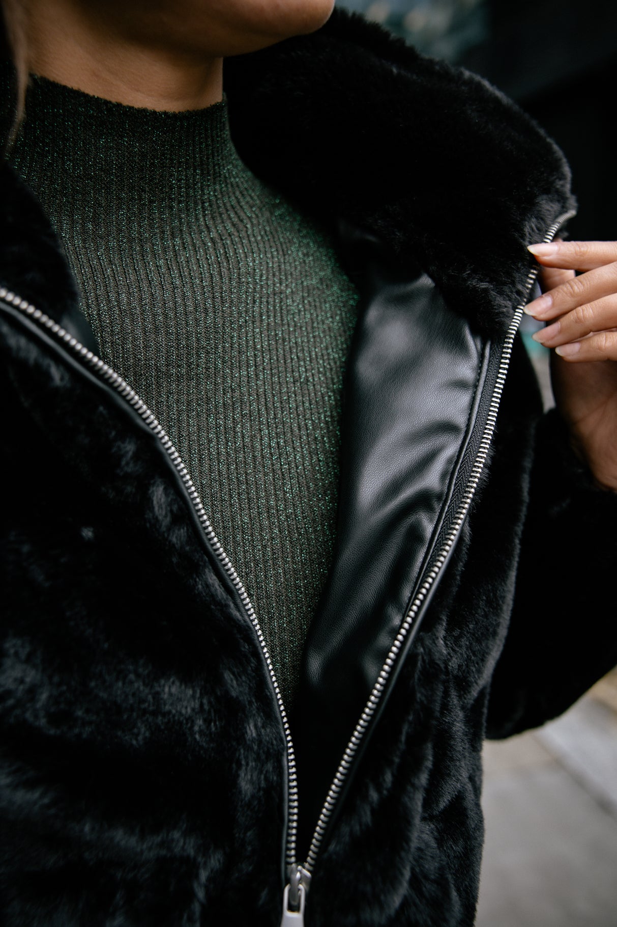 Veste fourrée Woman Solly Fur black | Freeman T. Porter