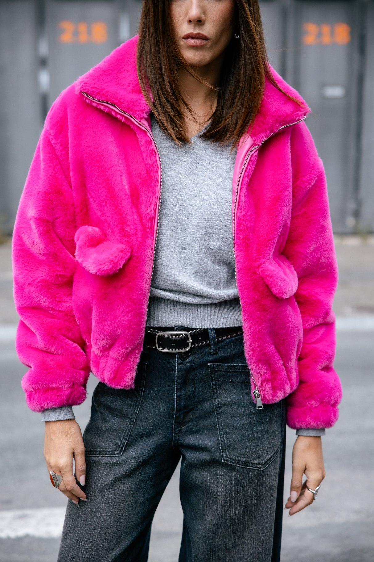 Veste fourrée Femme Solly Fur pink fluo | Freeman T. Porter