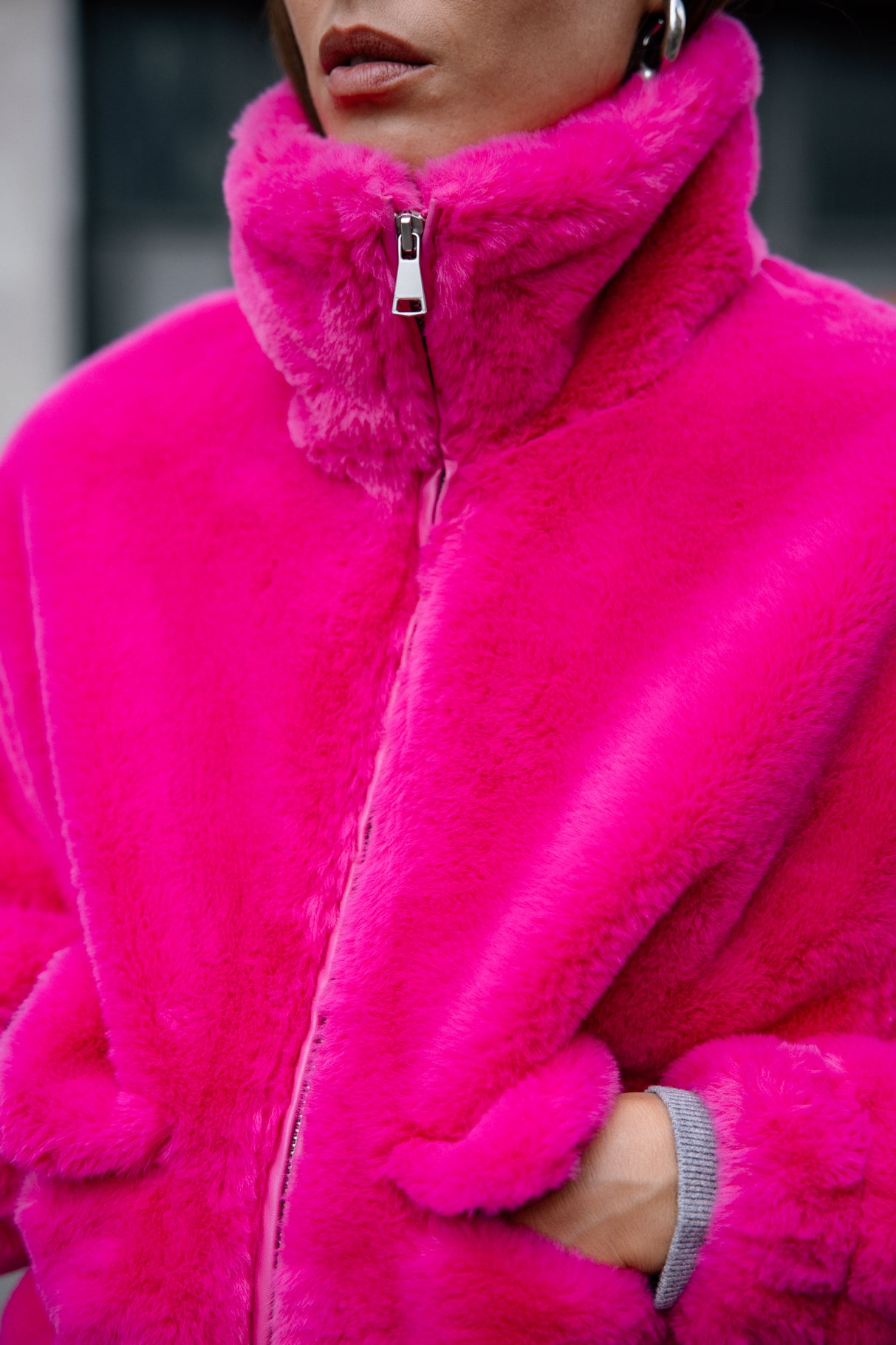 Veste fourrée Femme Solly Fur pink fluo | Freeman T. Porter