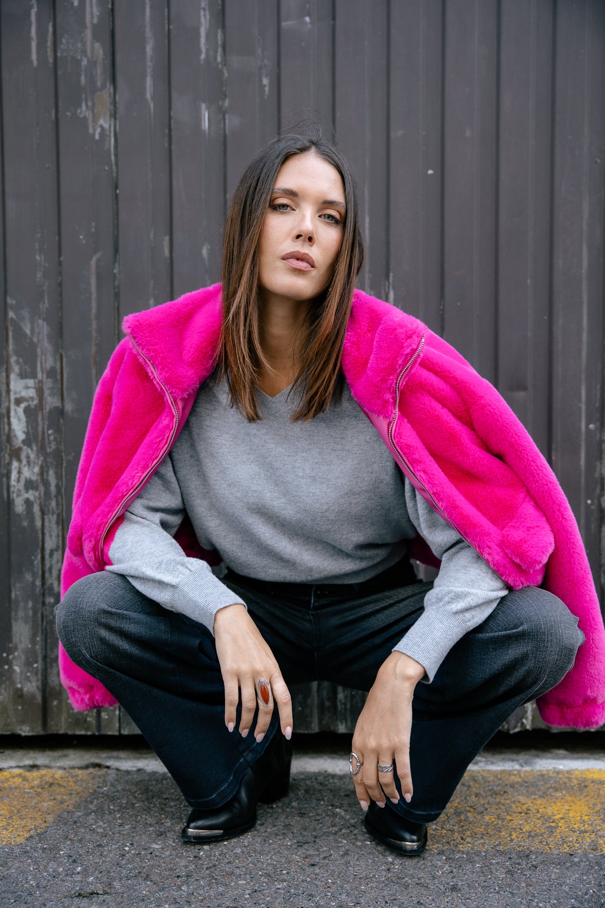 Veste fourrée Femme Solly Fur pink fluo | Freeman T. Porter