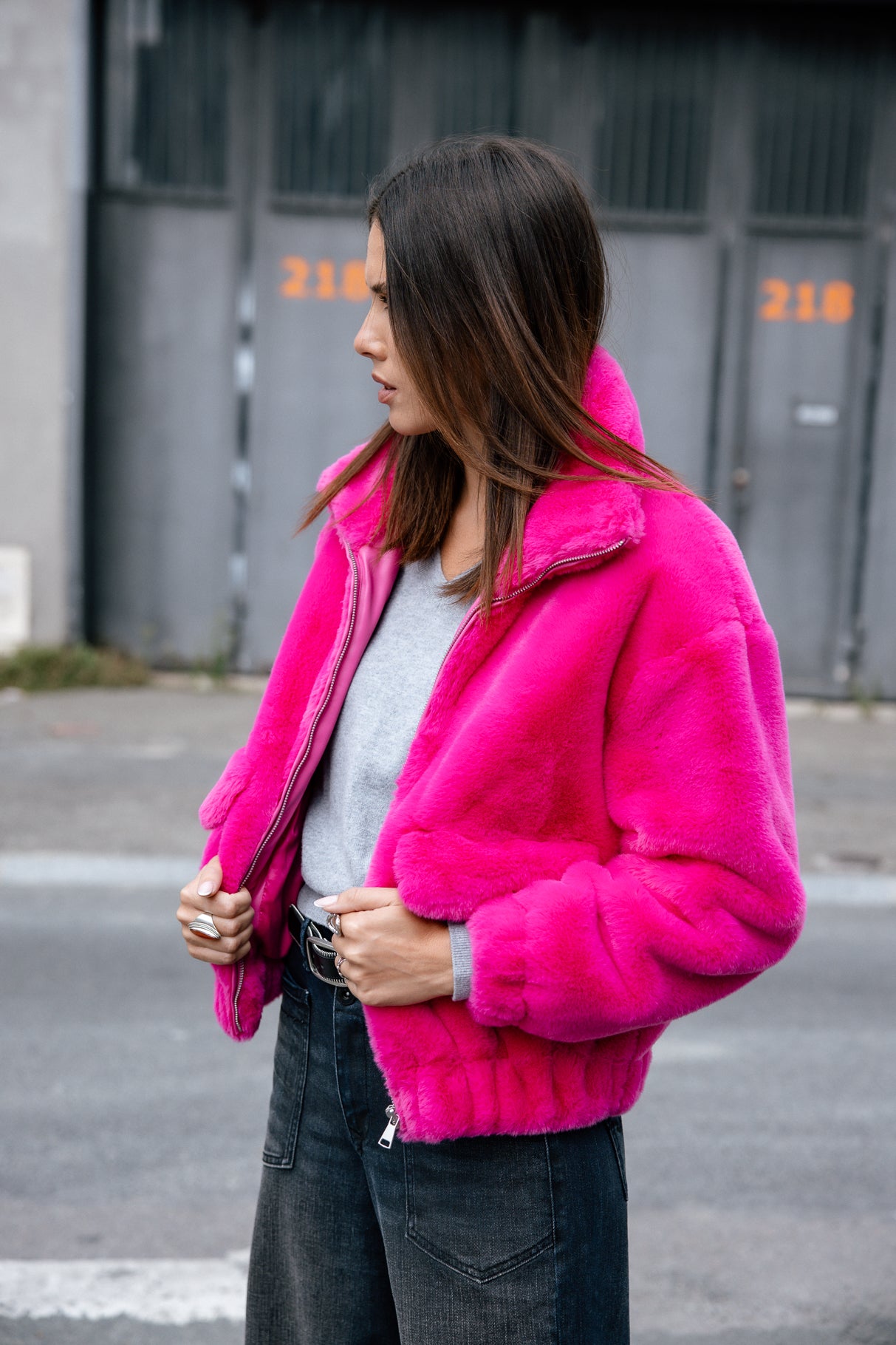 Veste fourrée Femme Solly Fur pink fluo | Freeman T. Porter
