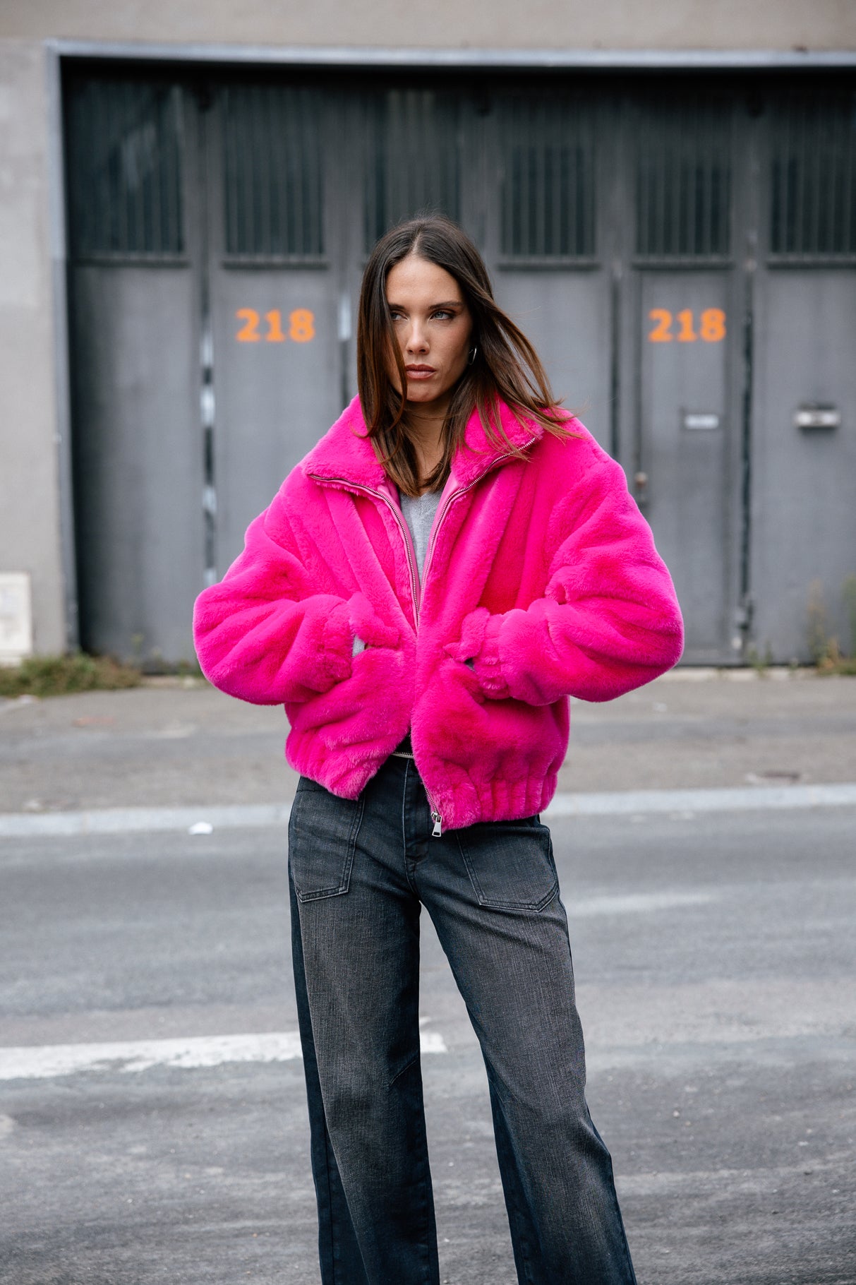 Veste fourrée Femme Solly Fur pink fluo | Freeman T. Porter