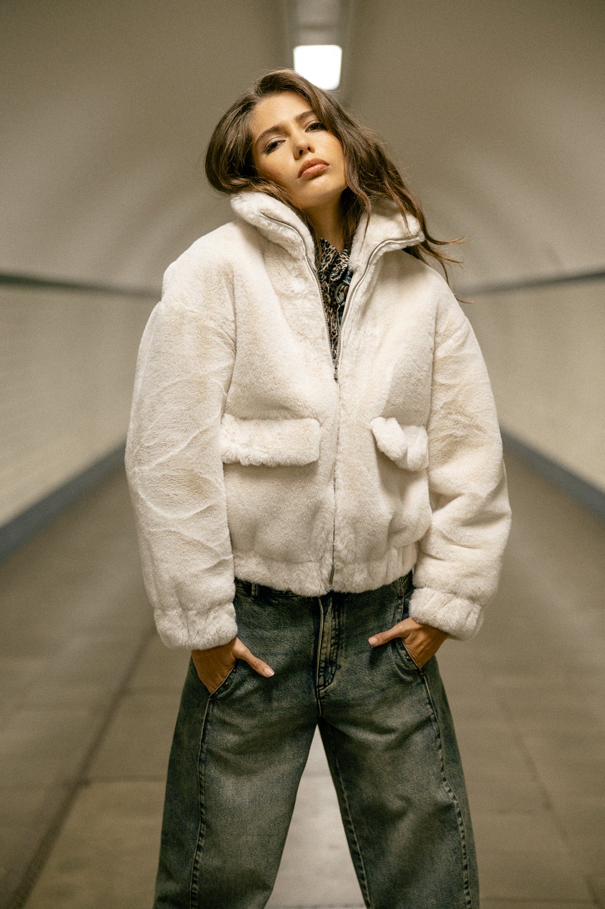 Chaqueta llena Mujer Solly Fur whitecap gray | Freeman T. Porter