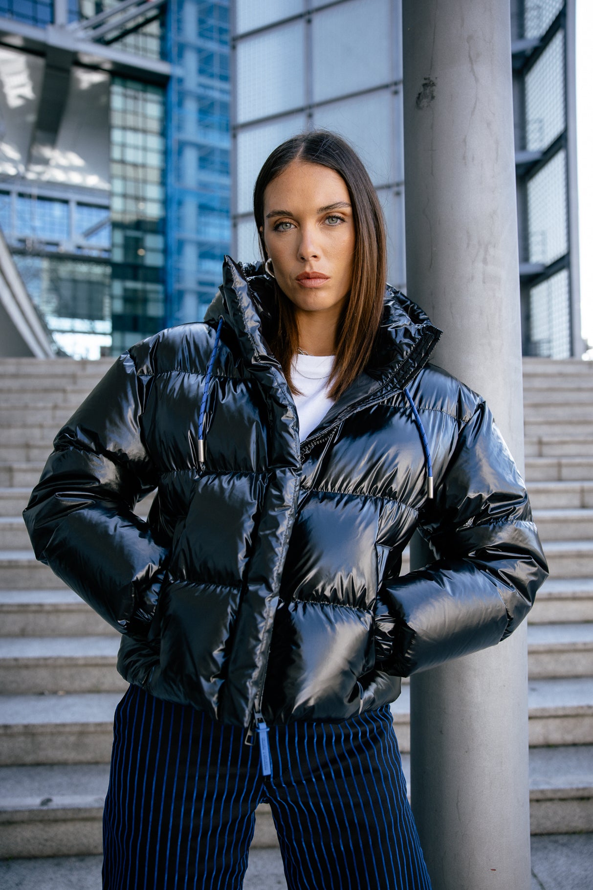 Vardia Puff short puffer jacket, black Freeman Porter