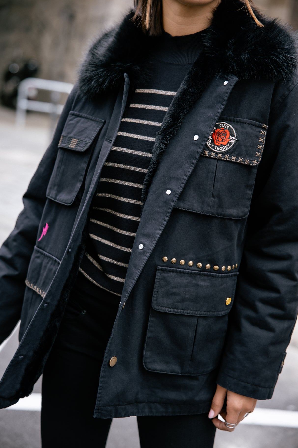 Parka à patch Femme Vatilie Patches black | Freeman T. Porter