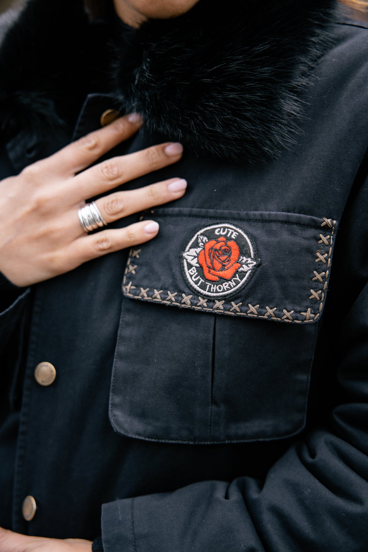 Parka à patch Femme Vatilie Patches black | Freeman T. Porter