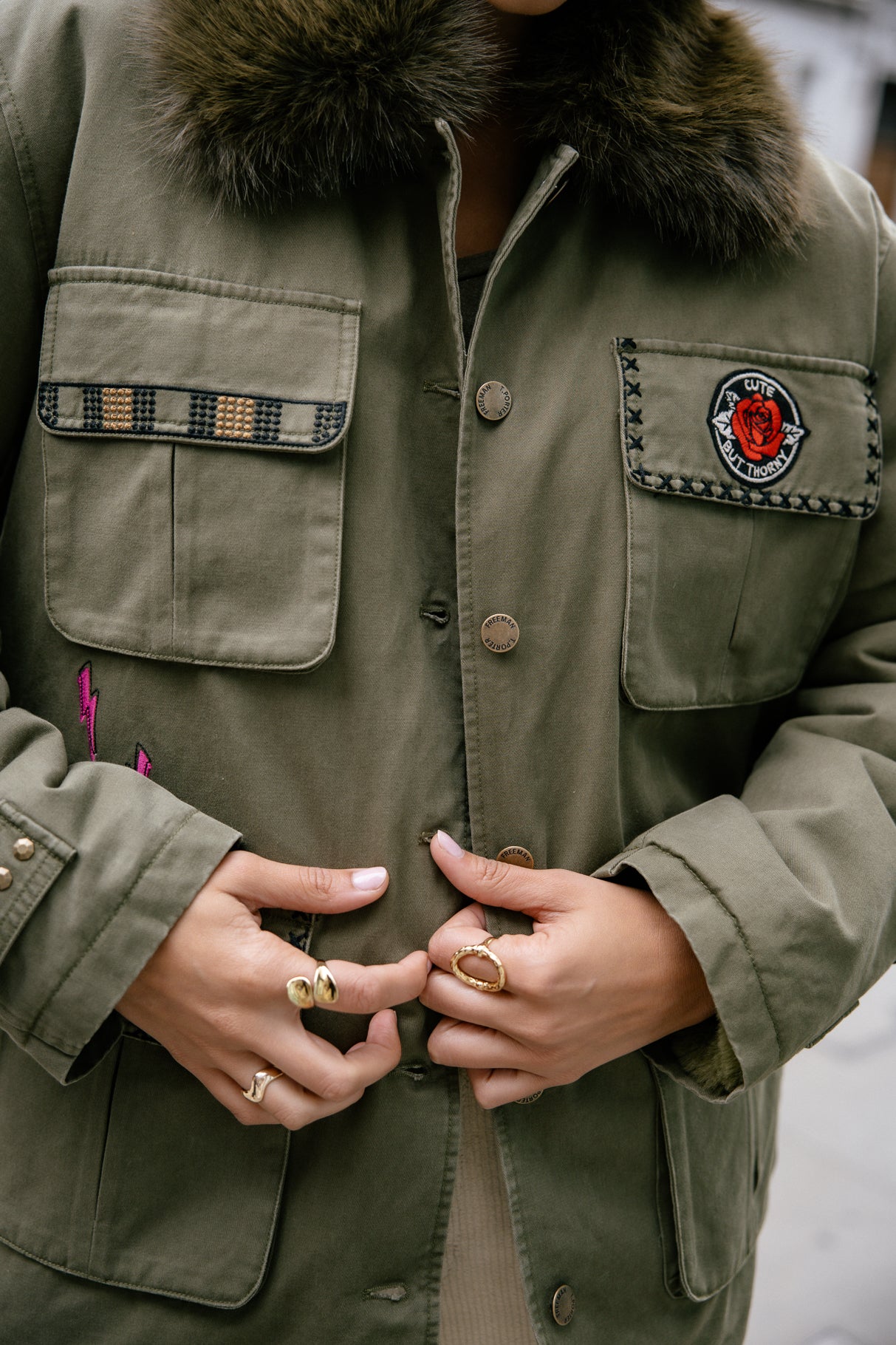 Parka à patch Femme Vatilie Patches khaki | Freeman T. Porter