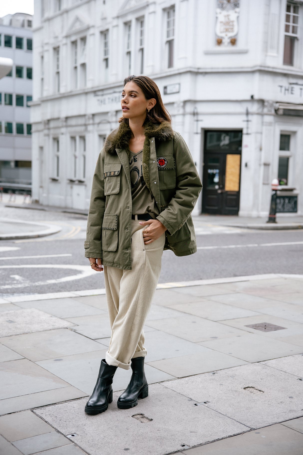 Parka à patch Femme Vatilie Patches khaki | Freeman T. Porter