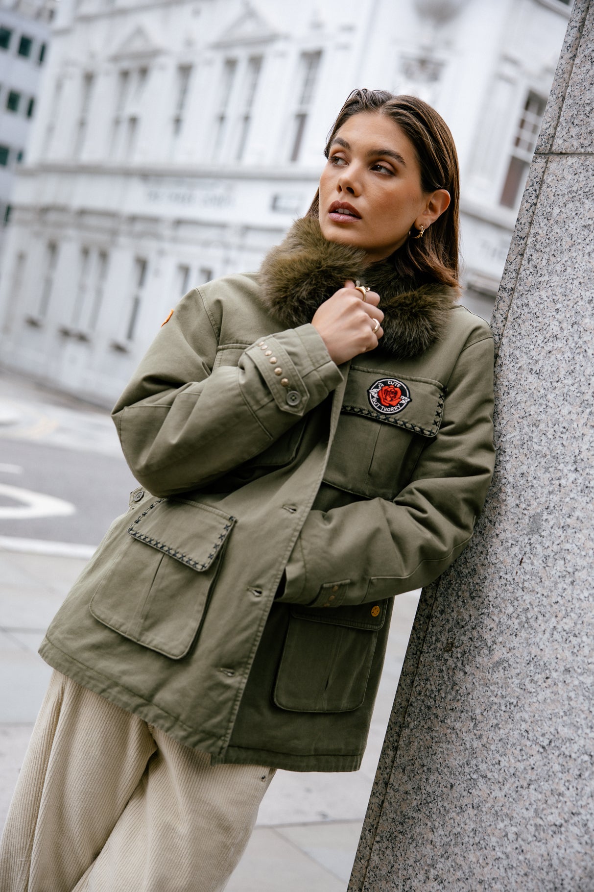 Parka à patch Femme Vatilie Patches khaki | Freeman T. Porter