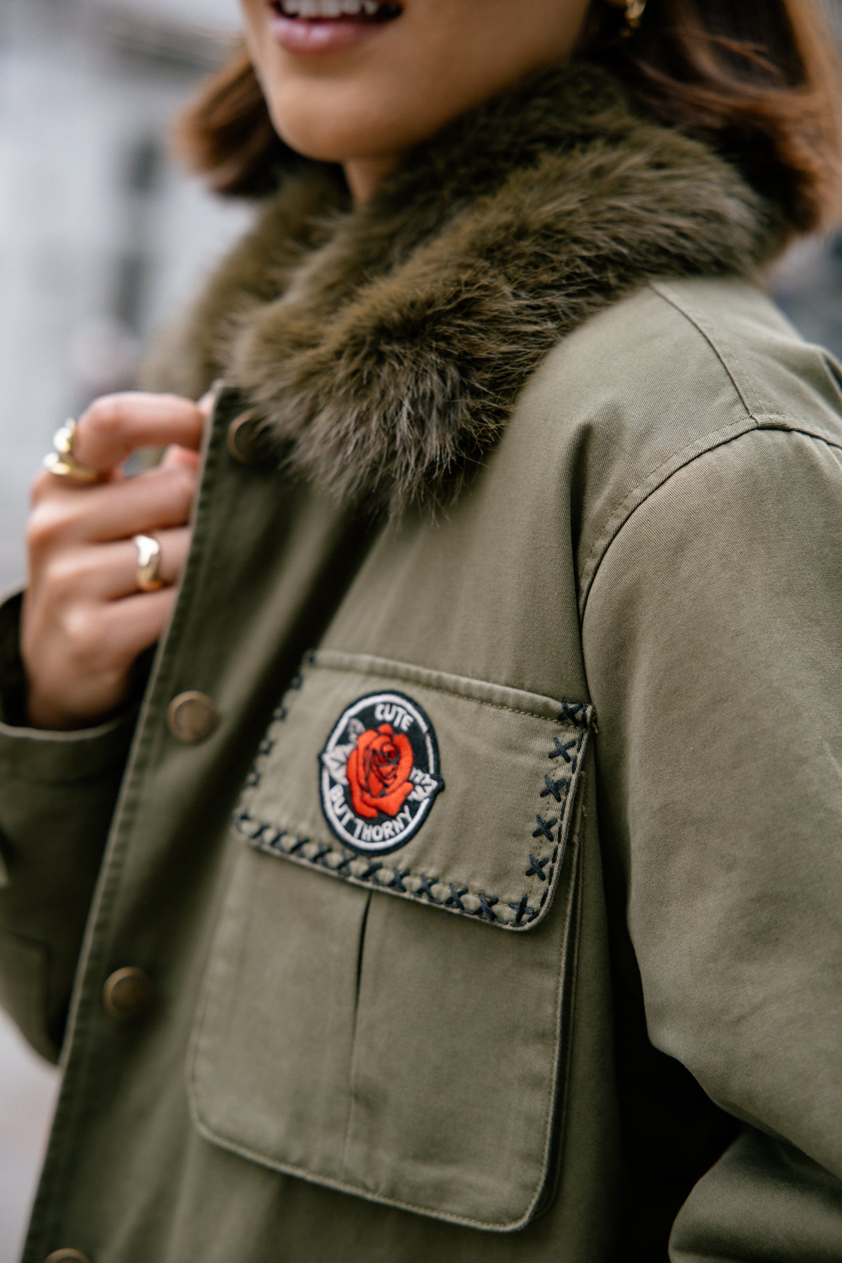 Parka à patch Femme Vatilie Patches khaki | Freeman T. Porter