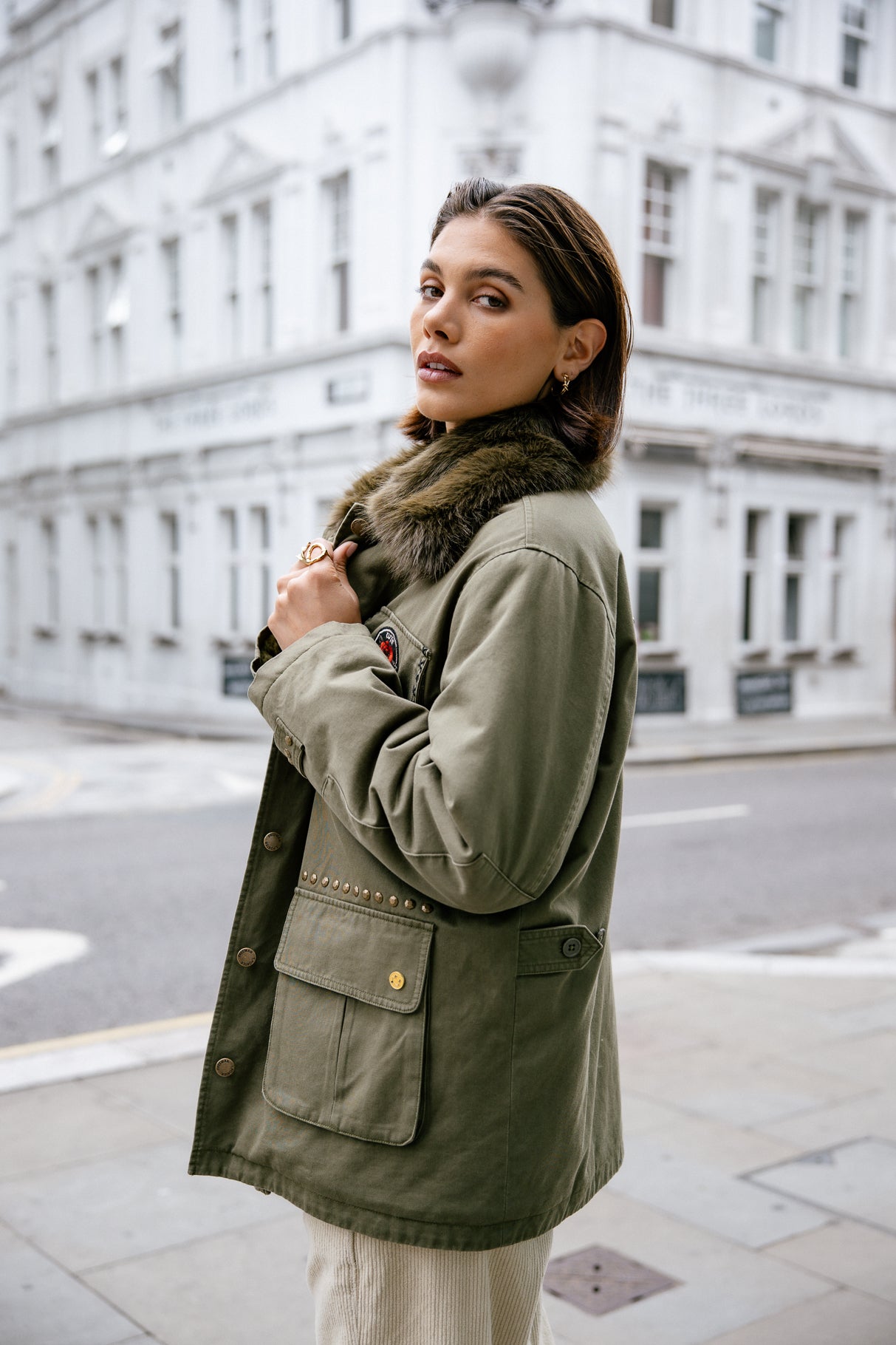 Parka à patch Femme Vatilie Patches khaki | Freeman T. Porter