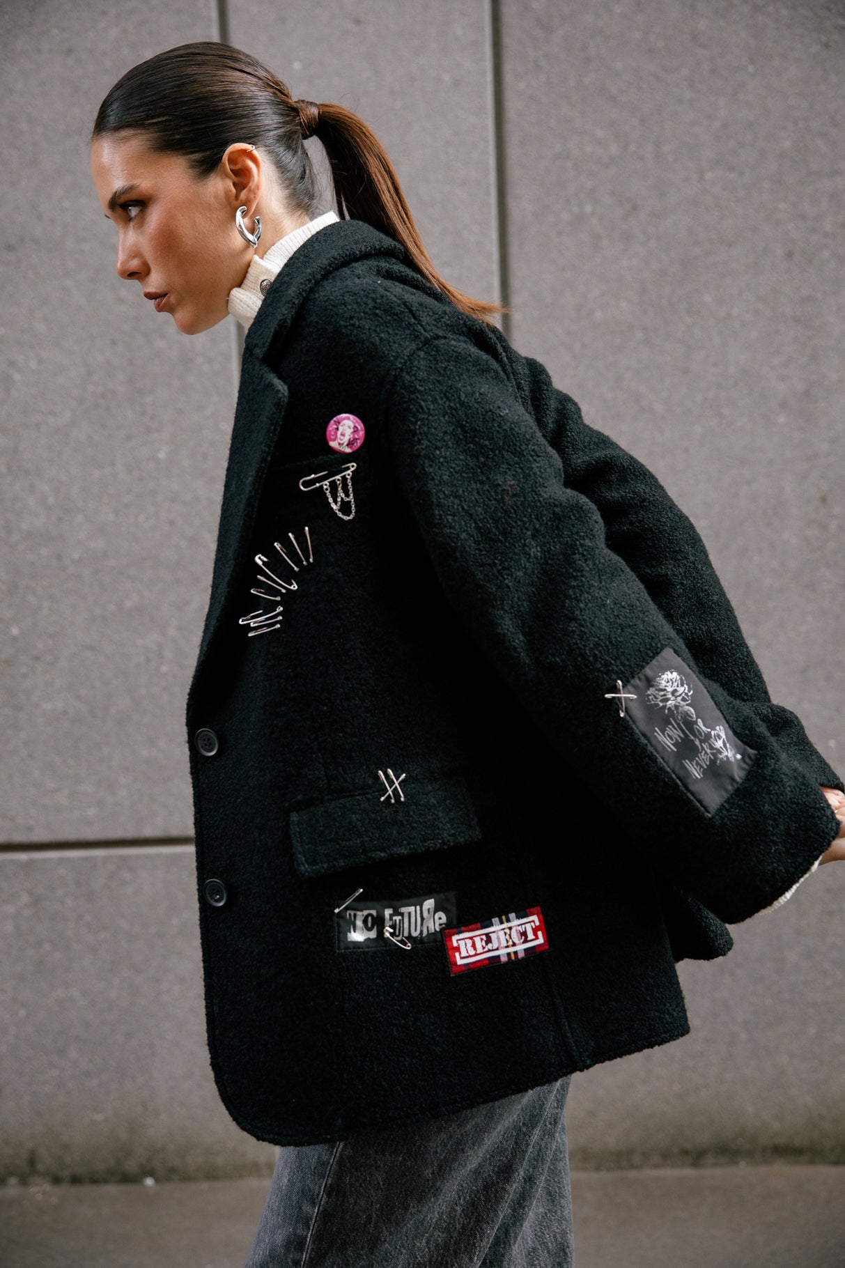 Blazer rock Femme Moly Boiled Grunge black | Freeman T. Porter