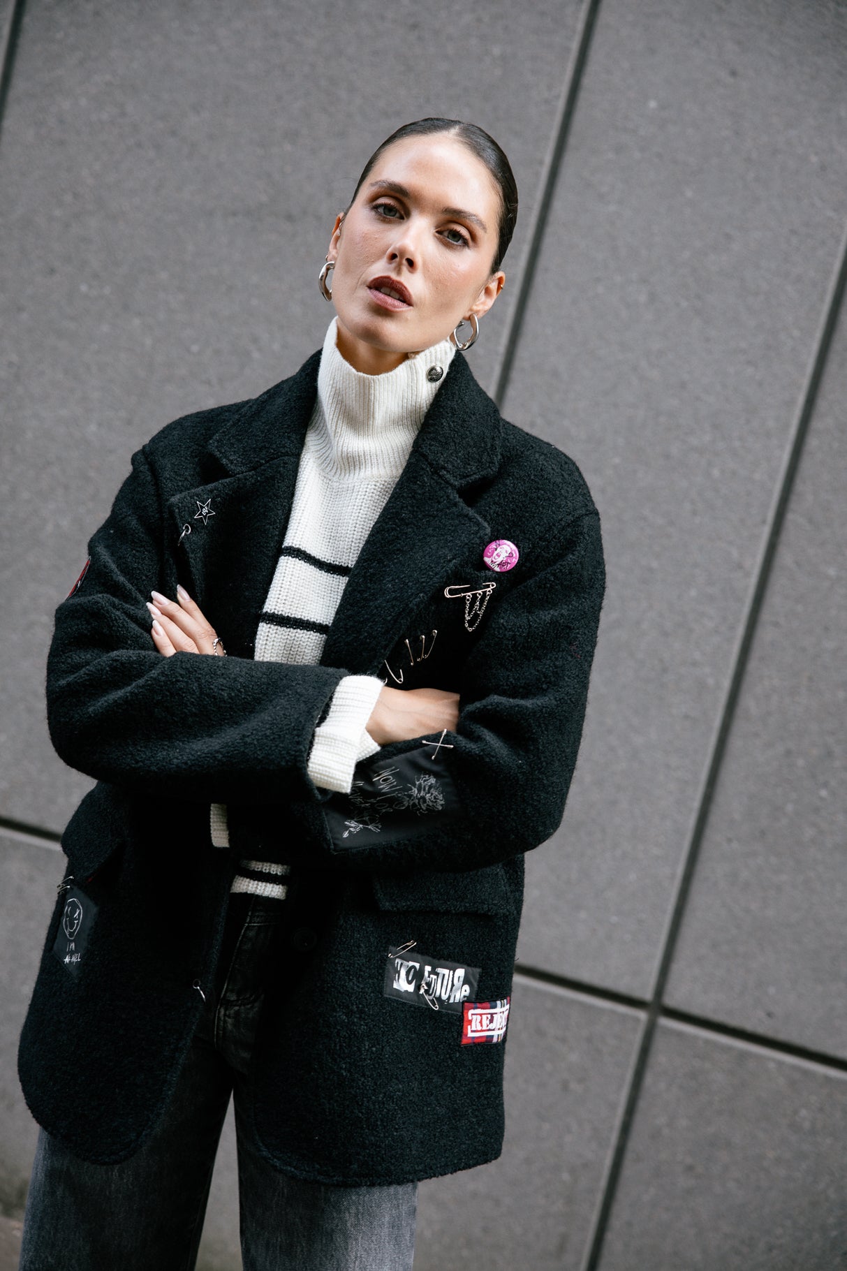 Blazer rock Femme Moly Boiled Grunge black | Freeman T. Porter