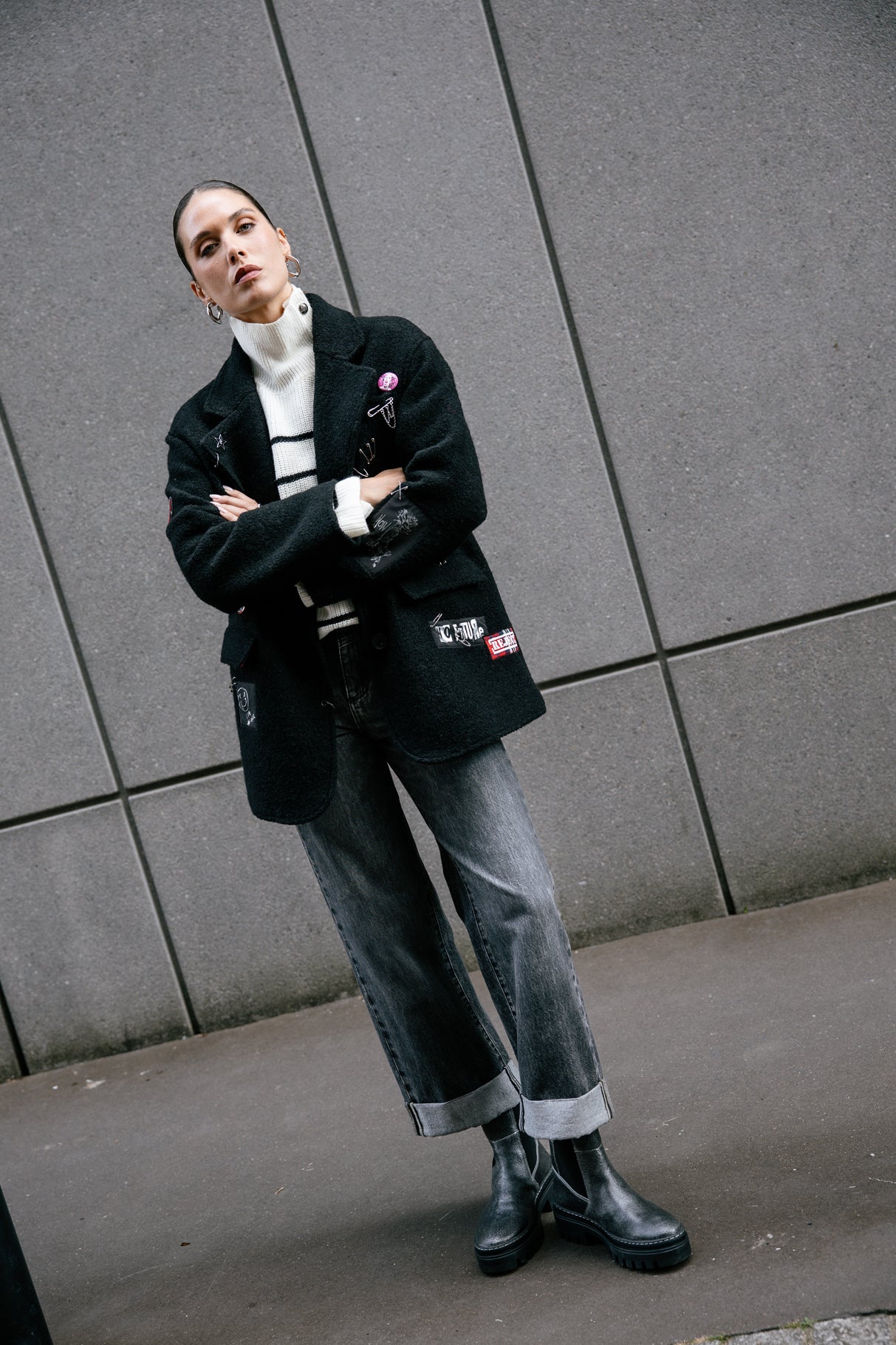 Blazer rock Femme Moly Boiled Grunge black | Freeman T. Porter