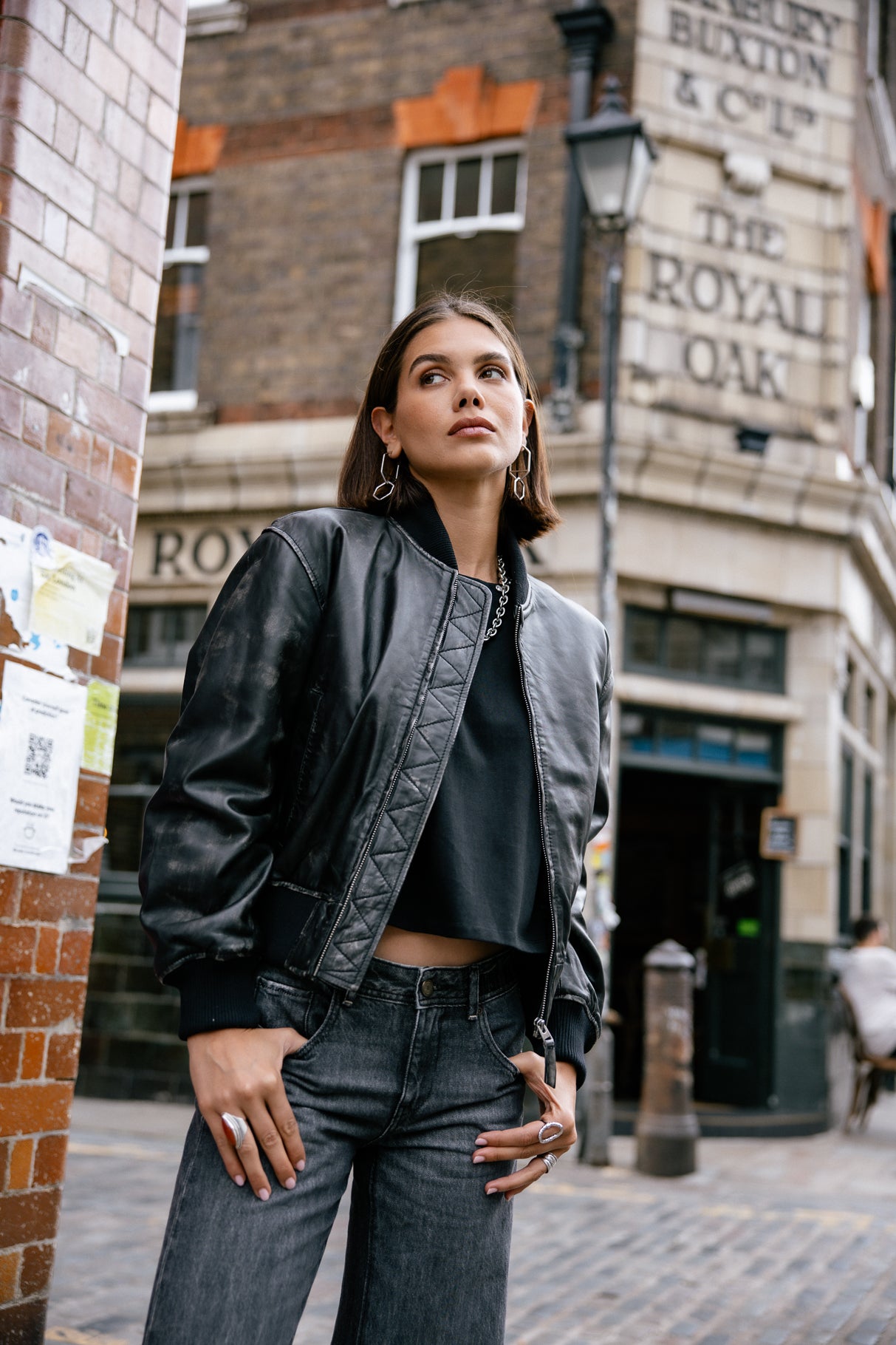 Bomber en cuir Femme Vlad Cuir vintage black | Freeman T. Porter