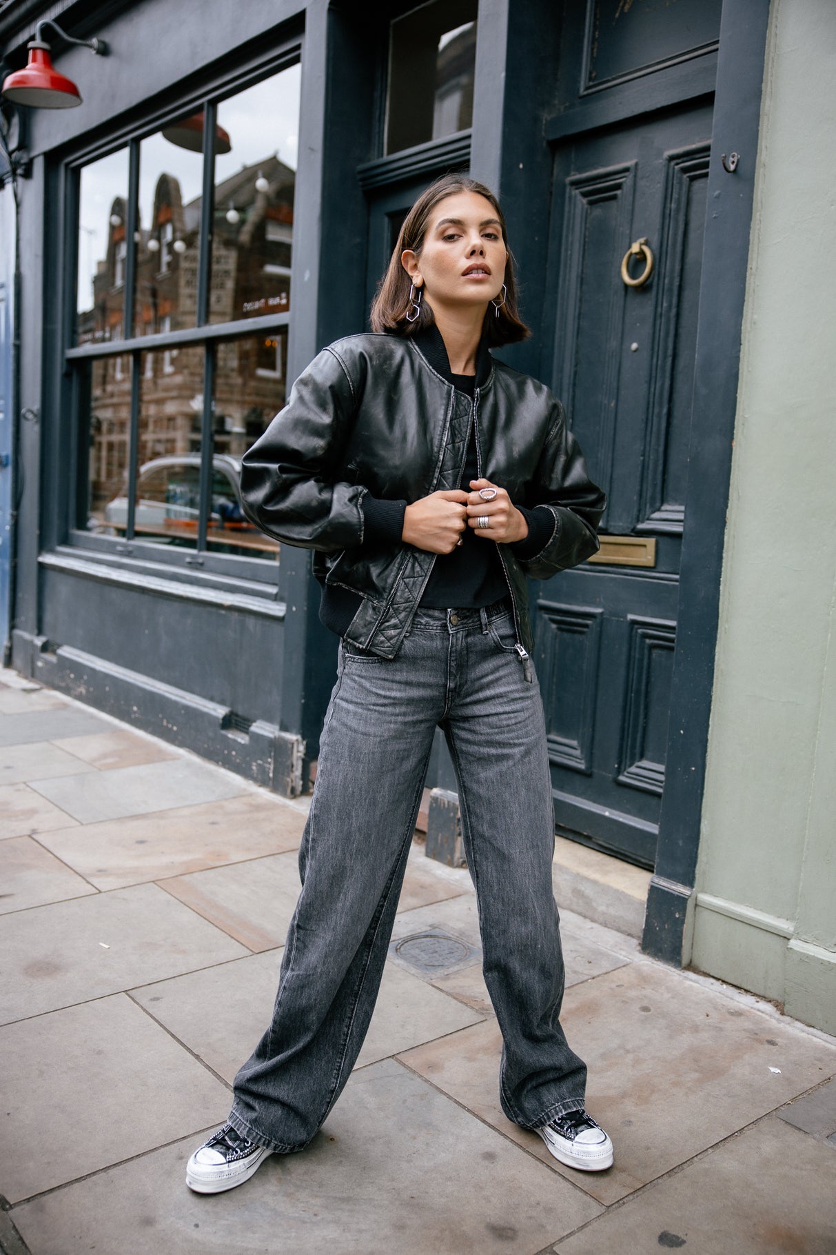 Bomber en cuir Femme Vlad Cuir vintage black | Freeman T. Porter