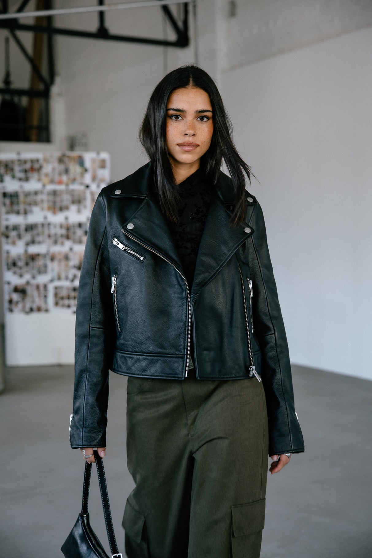 Veste en cuir Femme Kenny Cuir black | Freeman T. Porter
