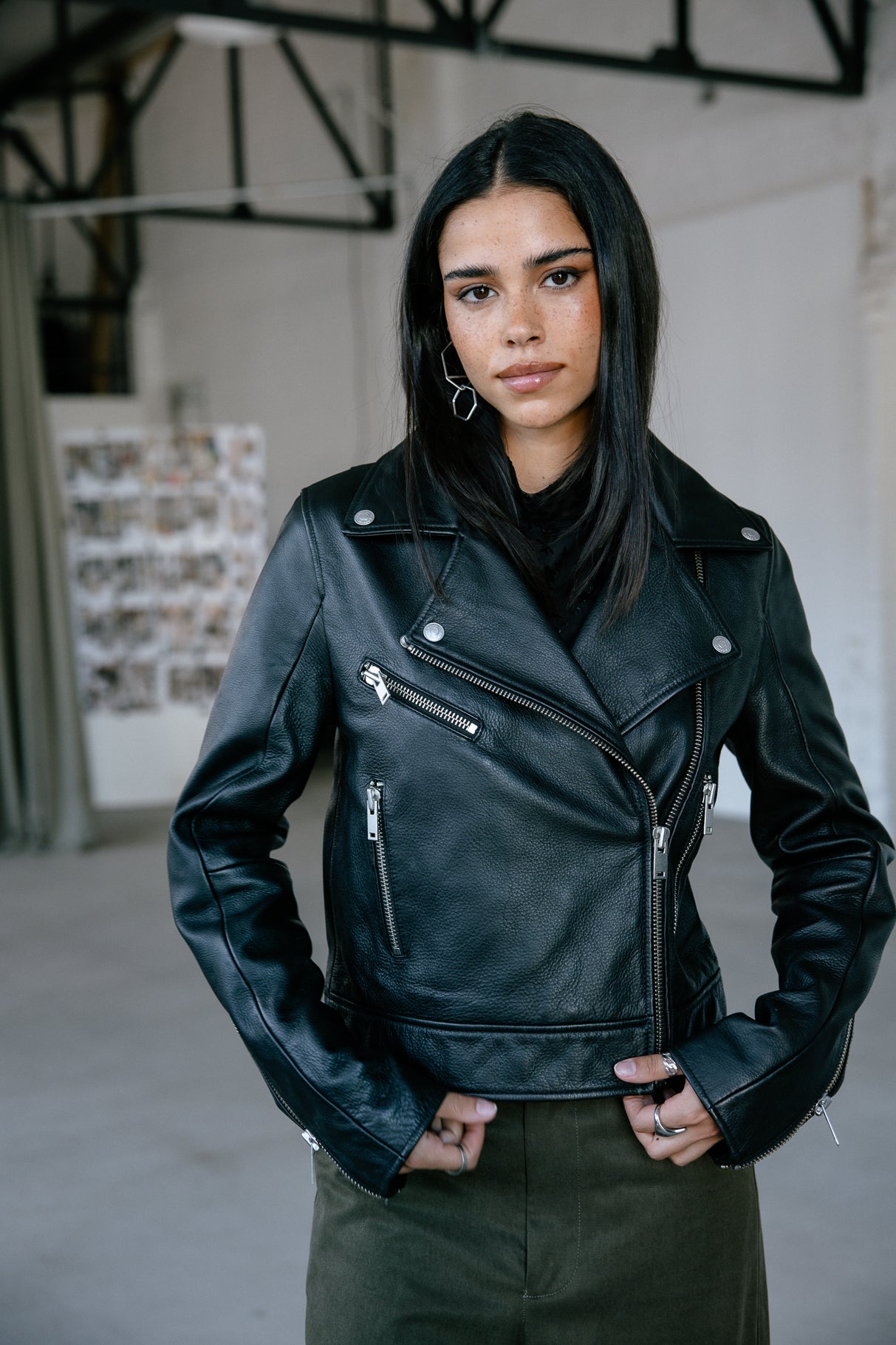 Veste en cuir Femme Kenny Cuir black | Freeman T. Porter