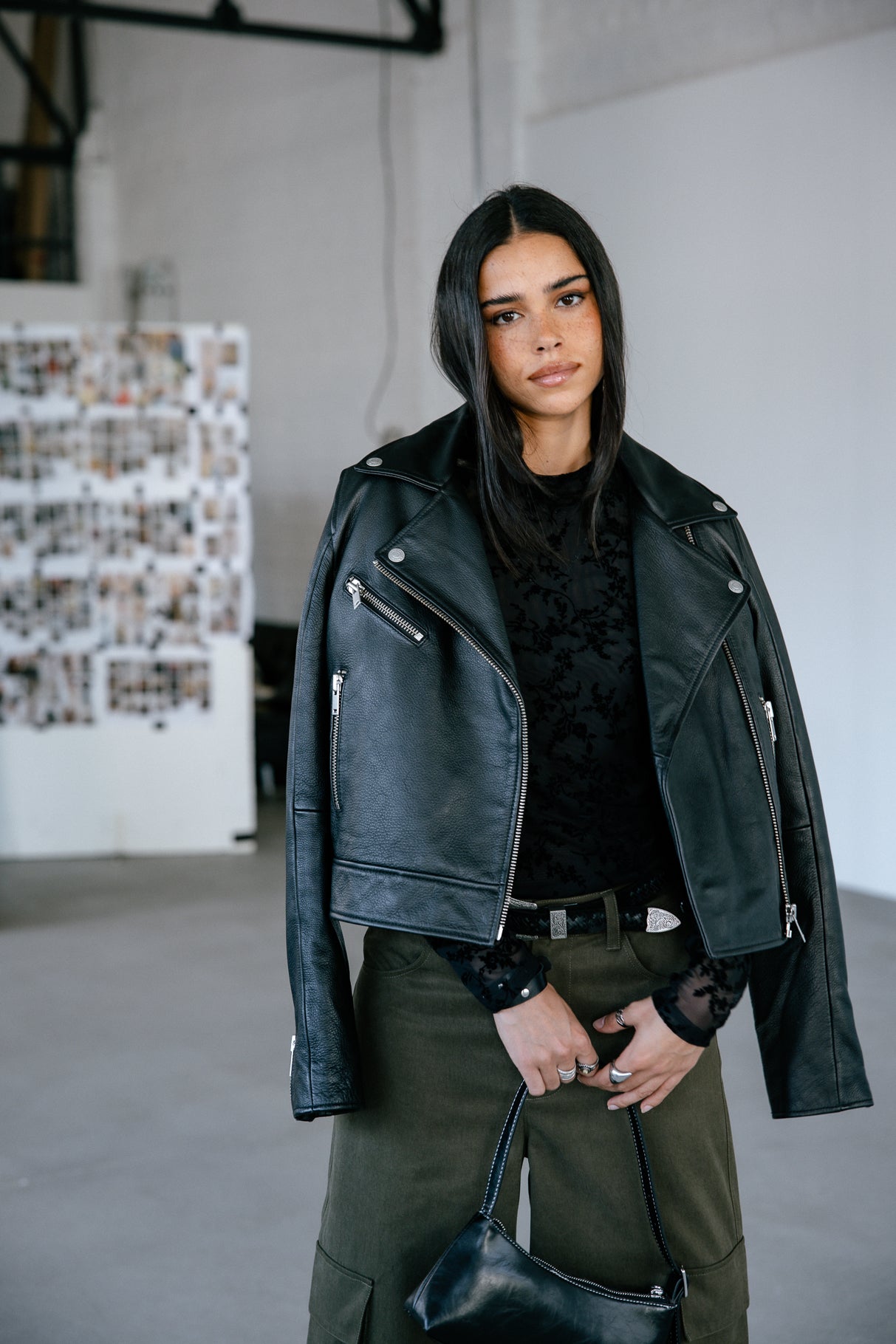 Veste en cuir Femme Kenny Cuir black | Freeman T. Porter