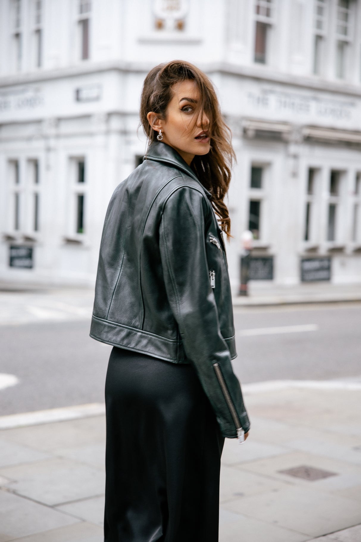 Veste en cuir Femme Kenny Cuir dark green | Freeman T. Porter