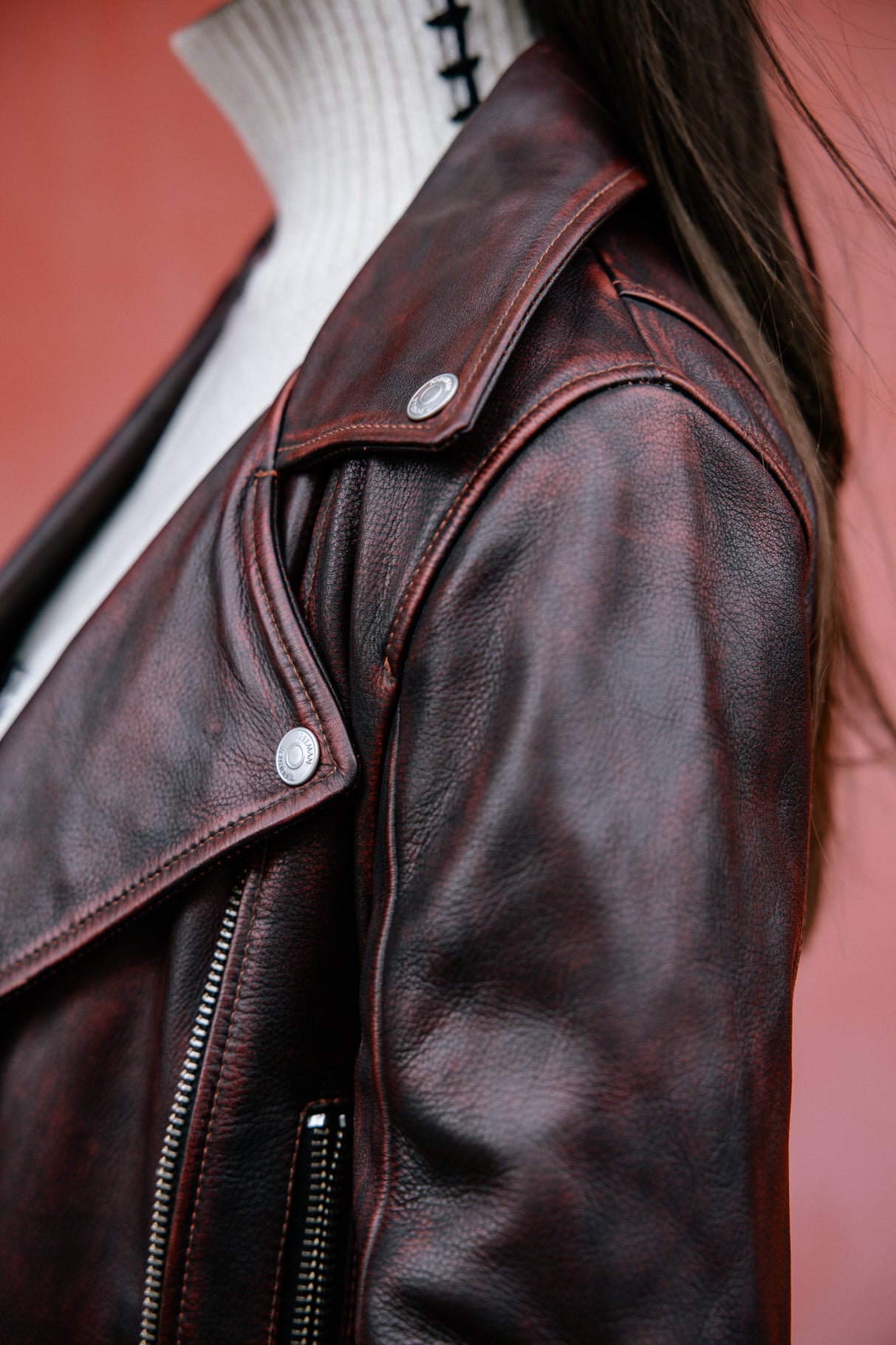 Veste en cuir Femme Kenny Cuir rust | Freeman T. Porter