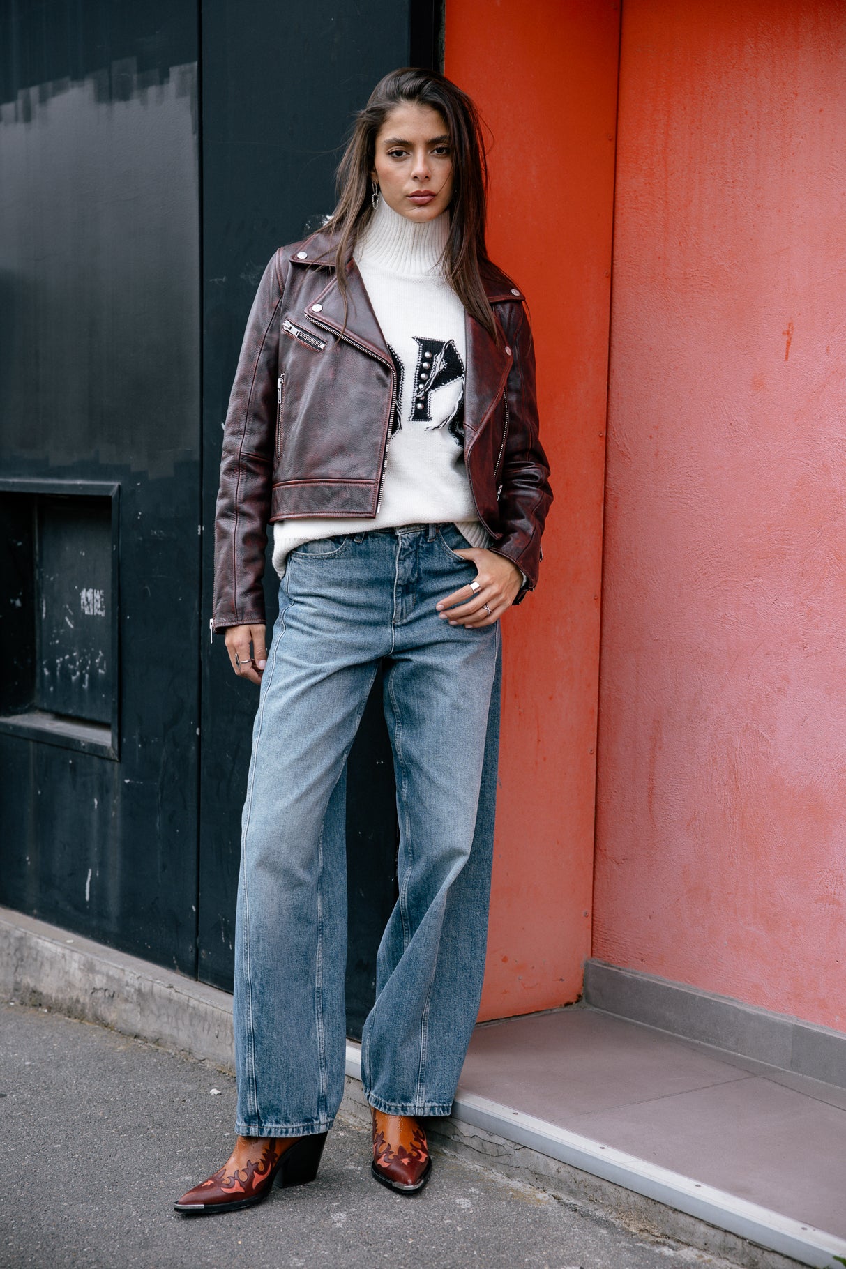 Veste en cuir Femme Kenny Cuir rust | Freeman T. Porter
